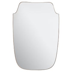 Miroir mural cranté en laiton italien, années 1970 - 2 Disponibles