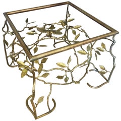 Italian Brass Organic Tree and Bird Cocktail Table