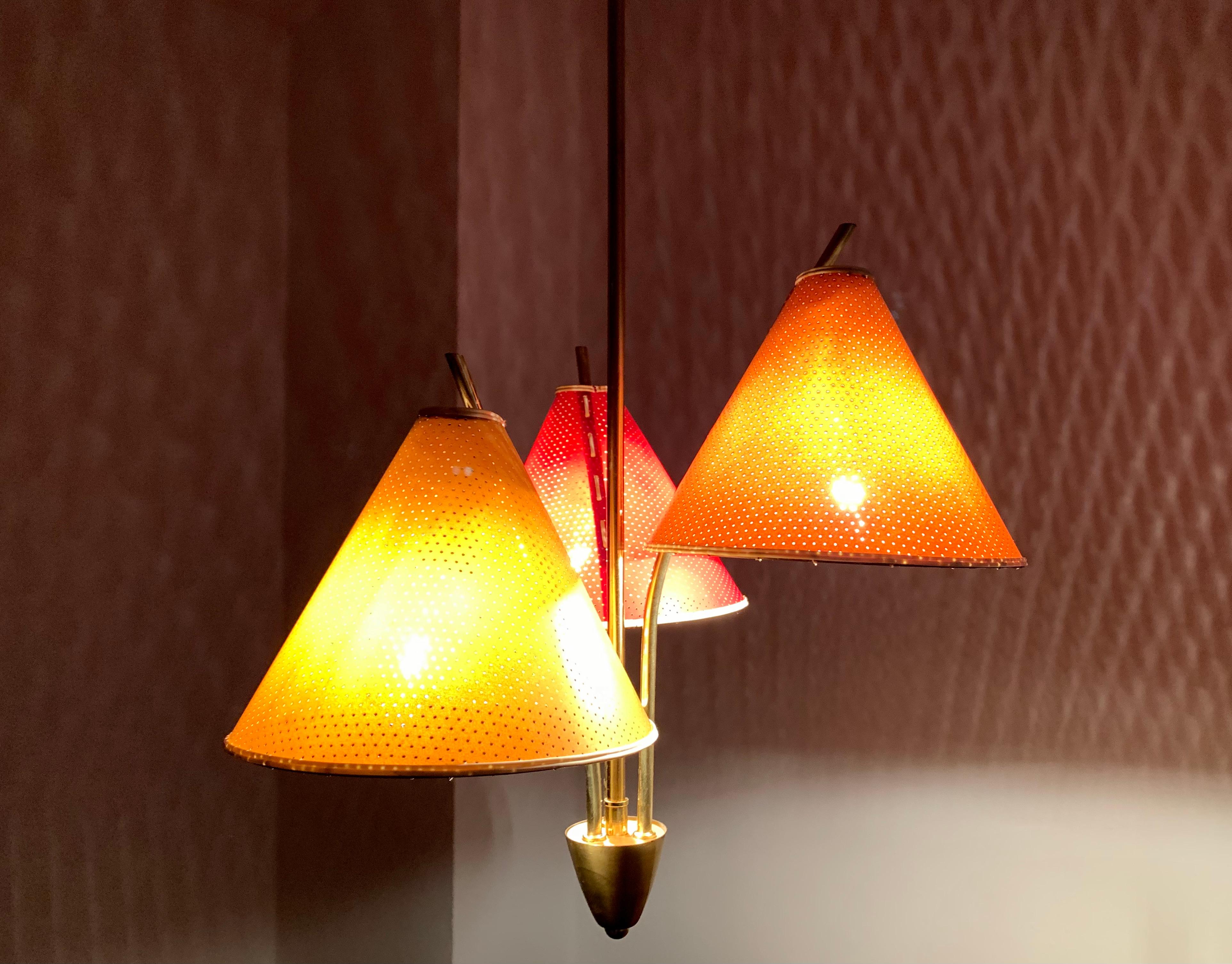 Italian Brass Pendant Lamp For Sale 7