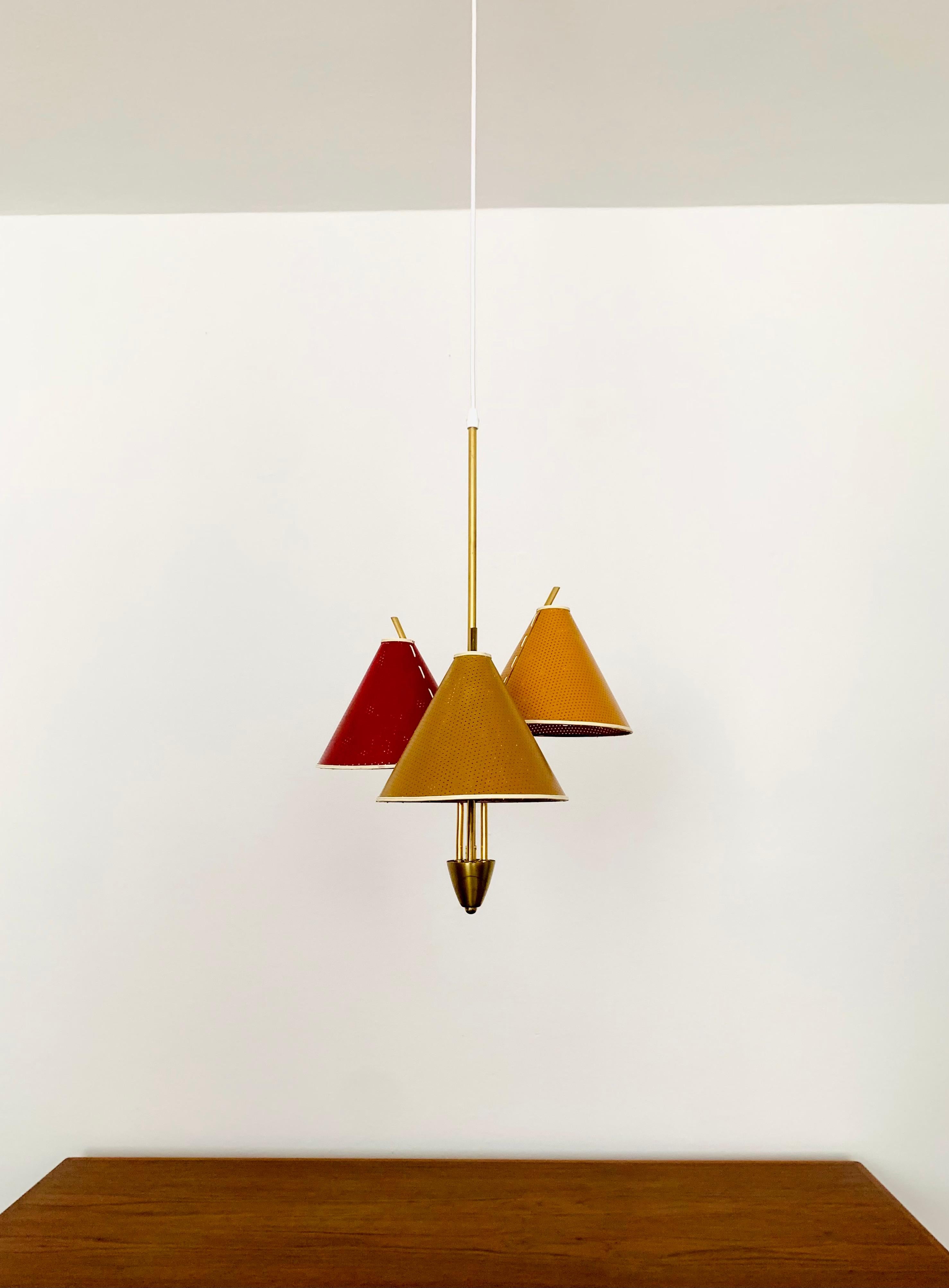 Mid-Century Modern Italian Brass Pendant Lamp For Sale
