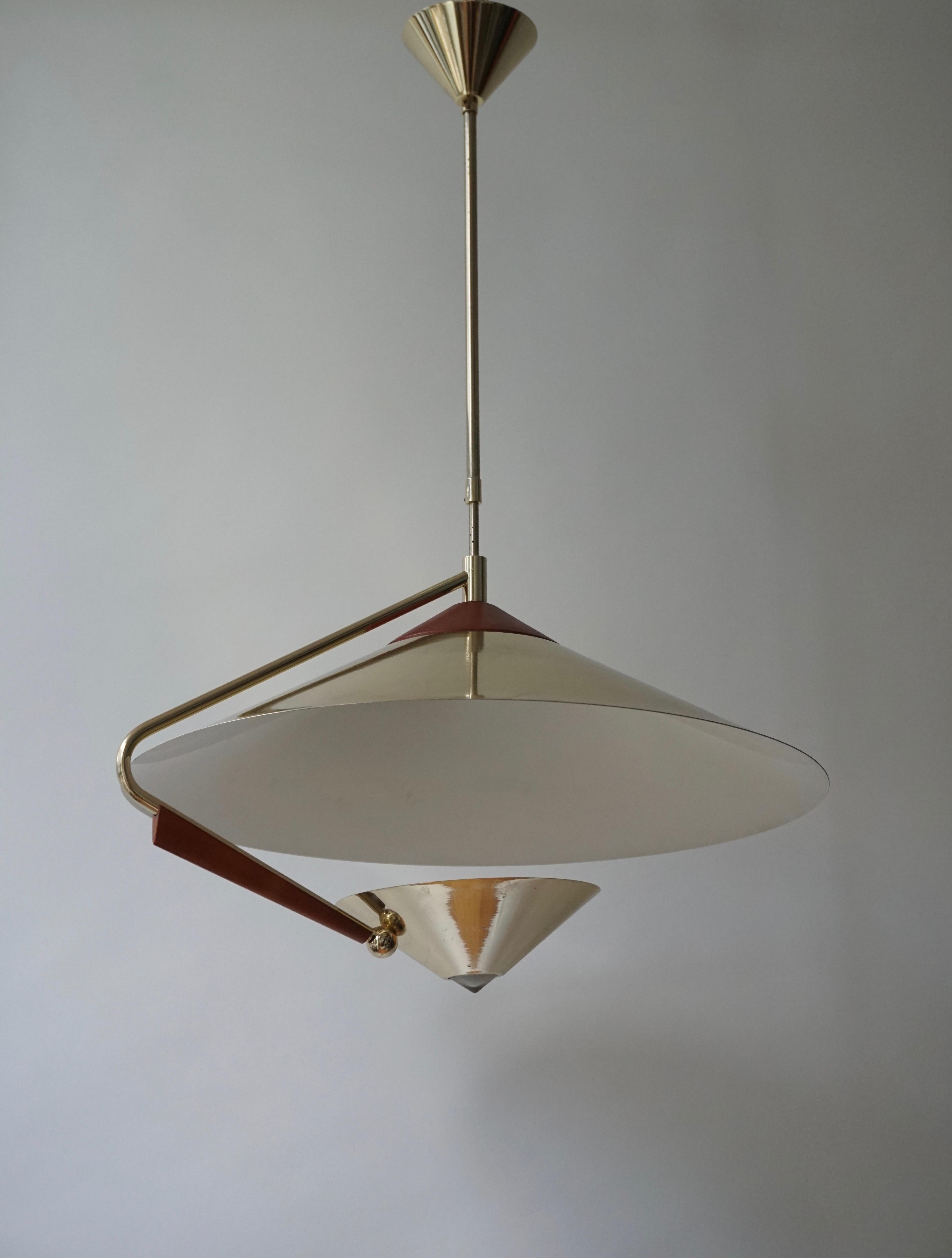 Italian Brass Pendant Lamp For Sale 1