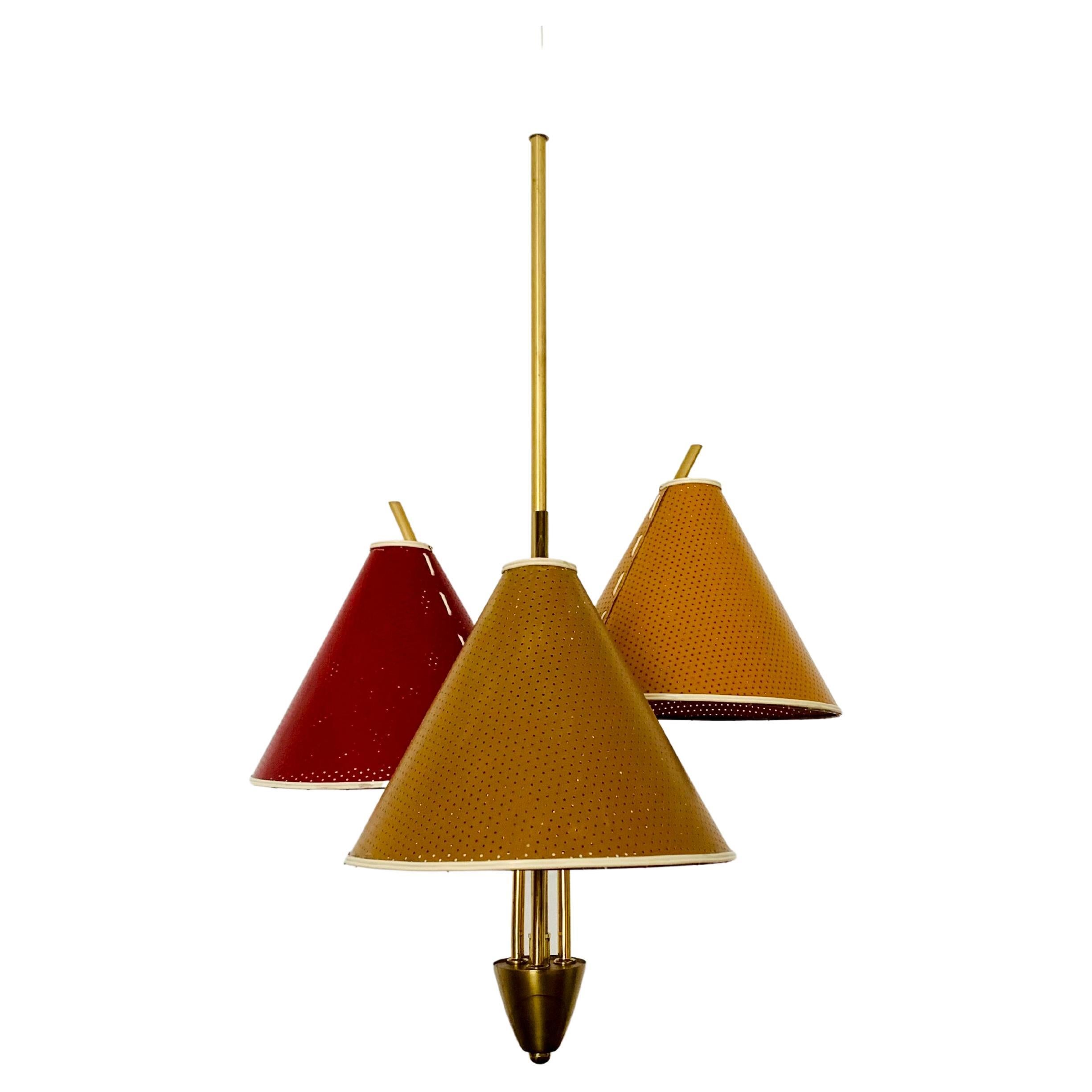 Italian Brass Pendant Lamp For Sale