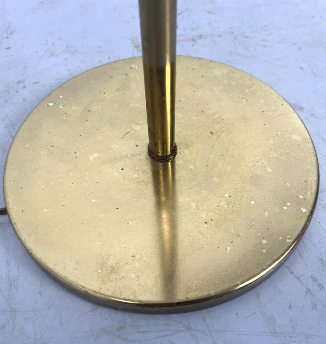 Italian, Brass Plated Steel Reading Floor Lamp by Raymor.  In Good Condition For Sale In Chicago, IL