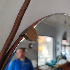 Italian brass round mirror in style of Ico Parisi, 1950s