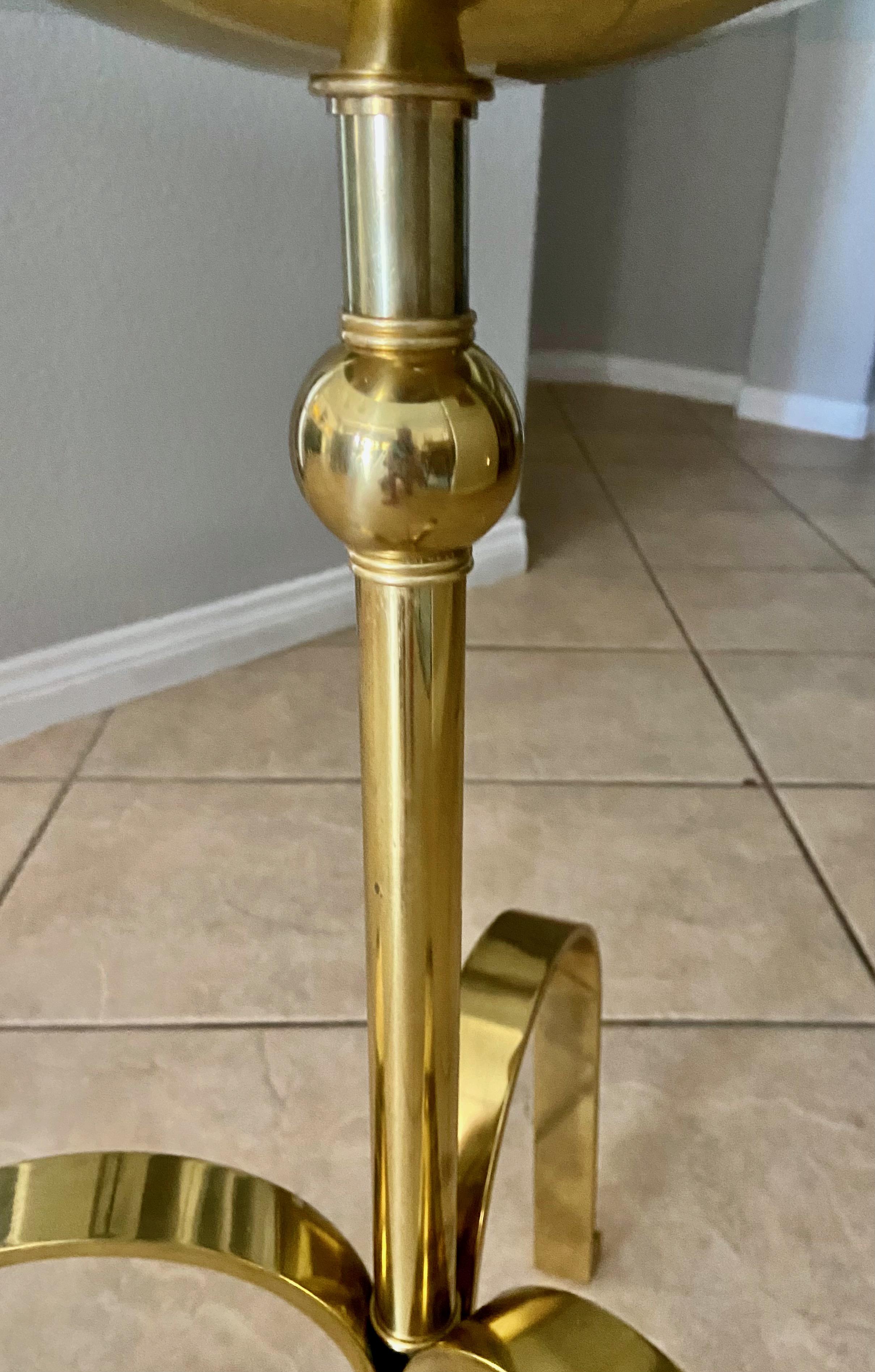 Italian Brass Round Tripod Side Table For Sale 9