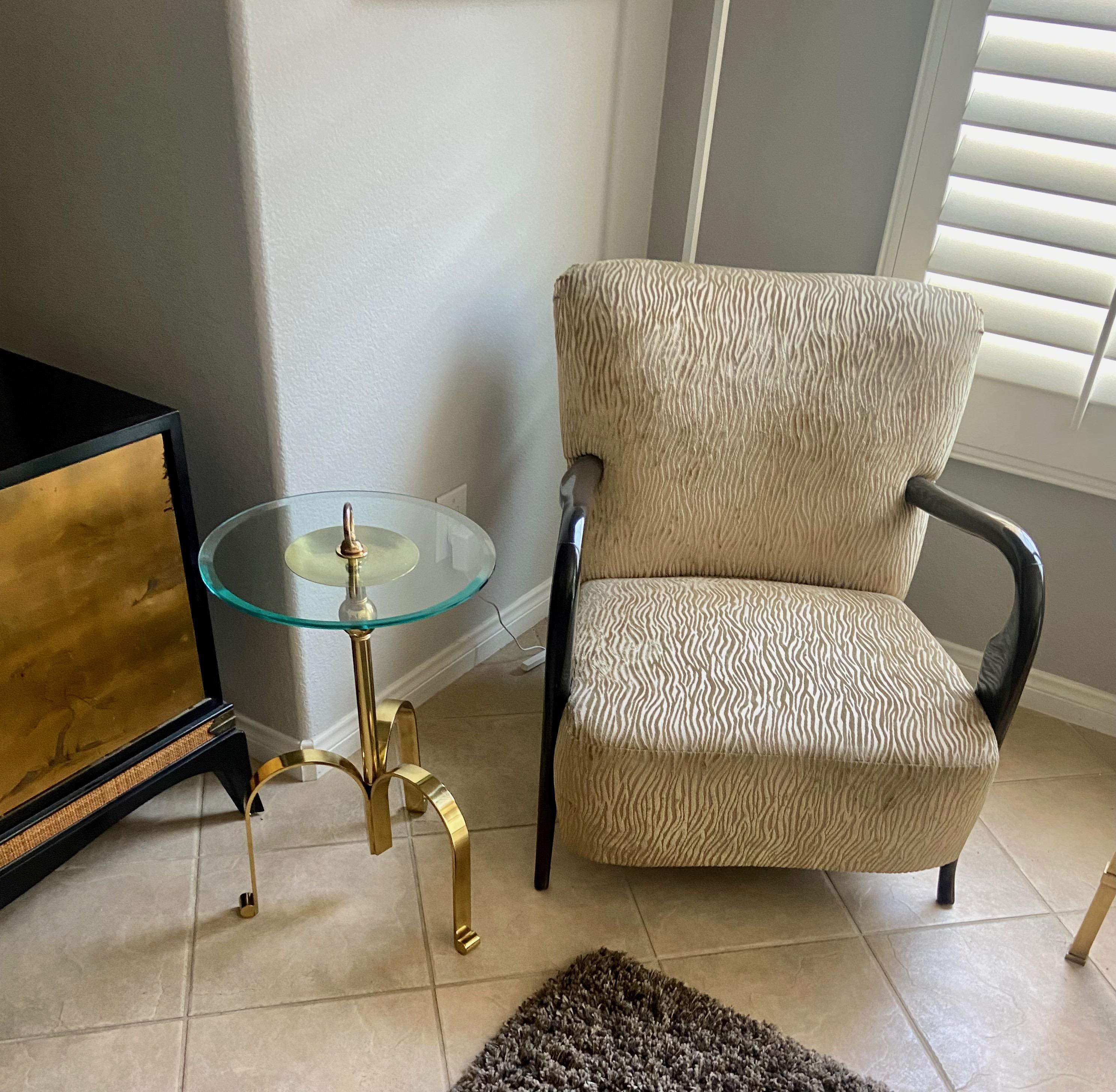 Italian Brass Round Tripod Side Table For Sale 13