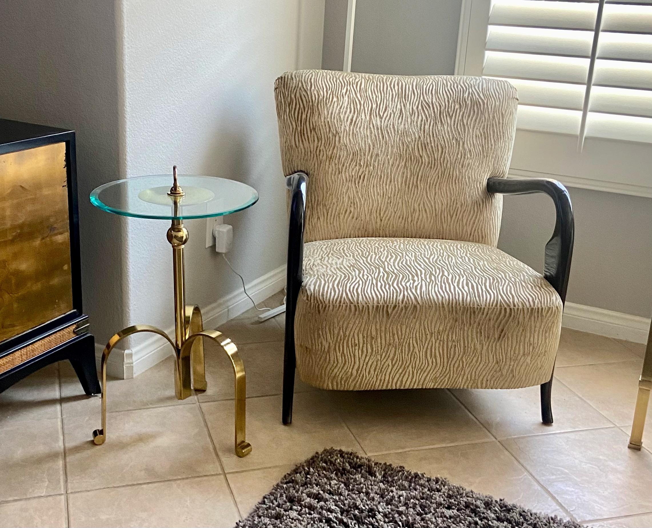Italian Brass Round Tripod Side Table For Sale 14