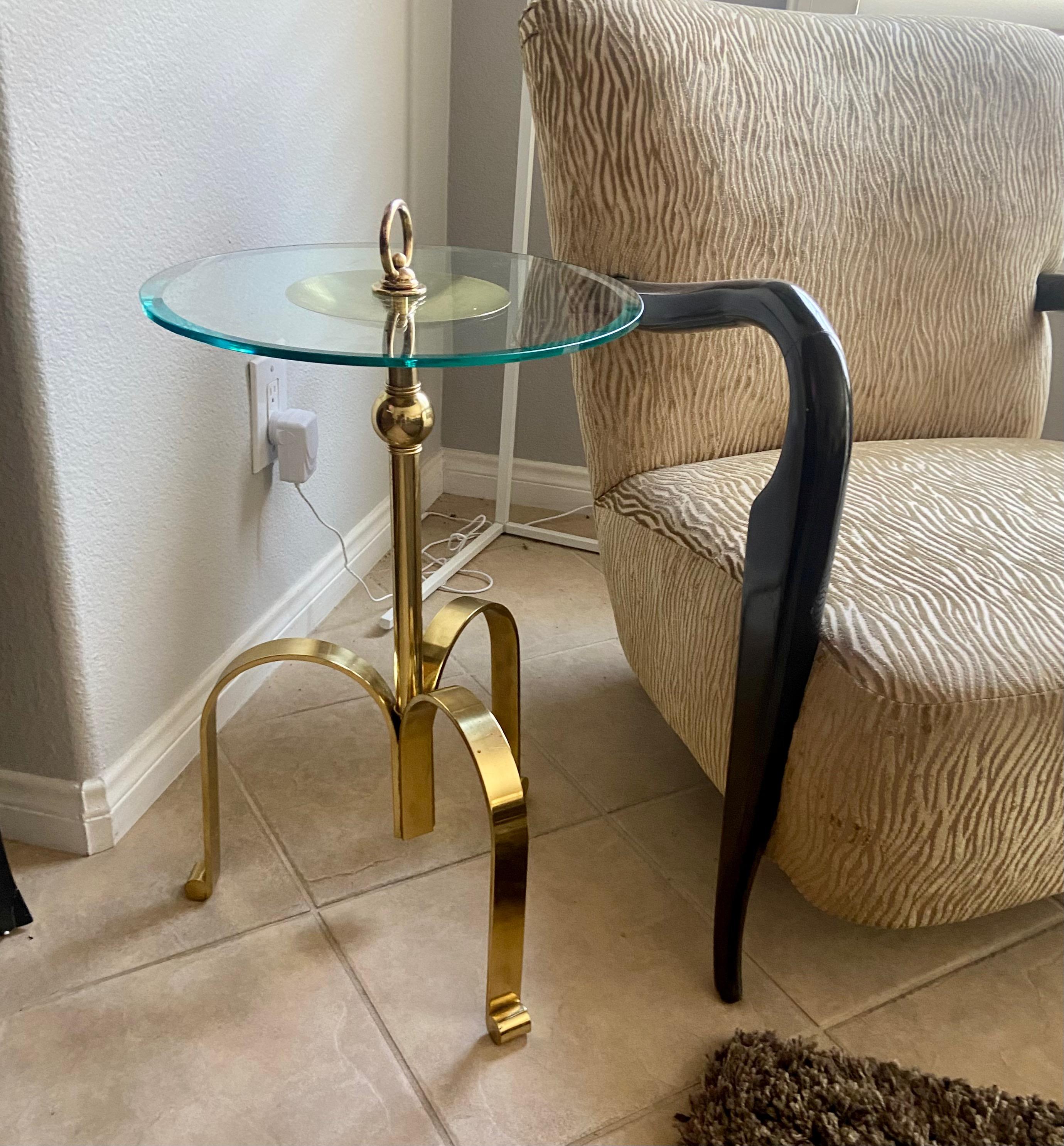 Italian Brass Round Tripod Side Table For Sale 15