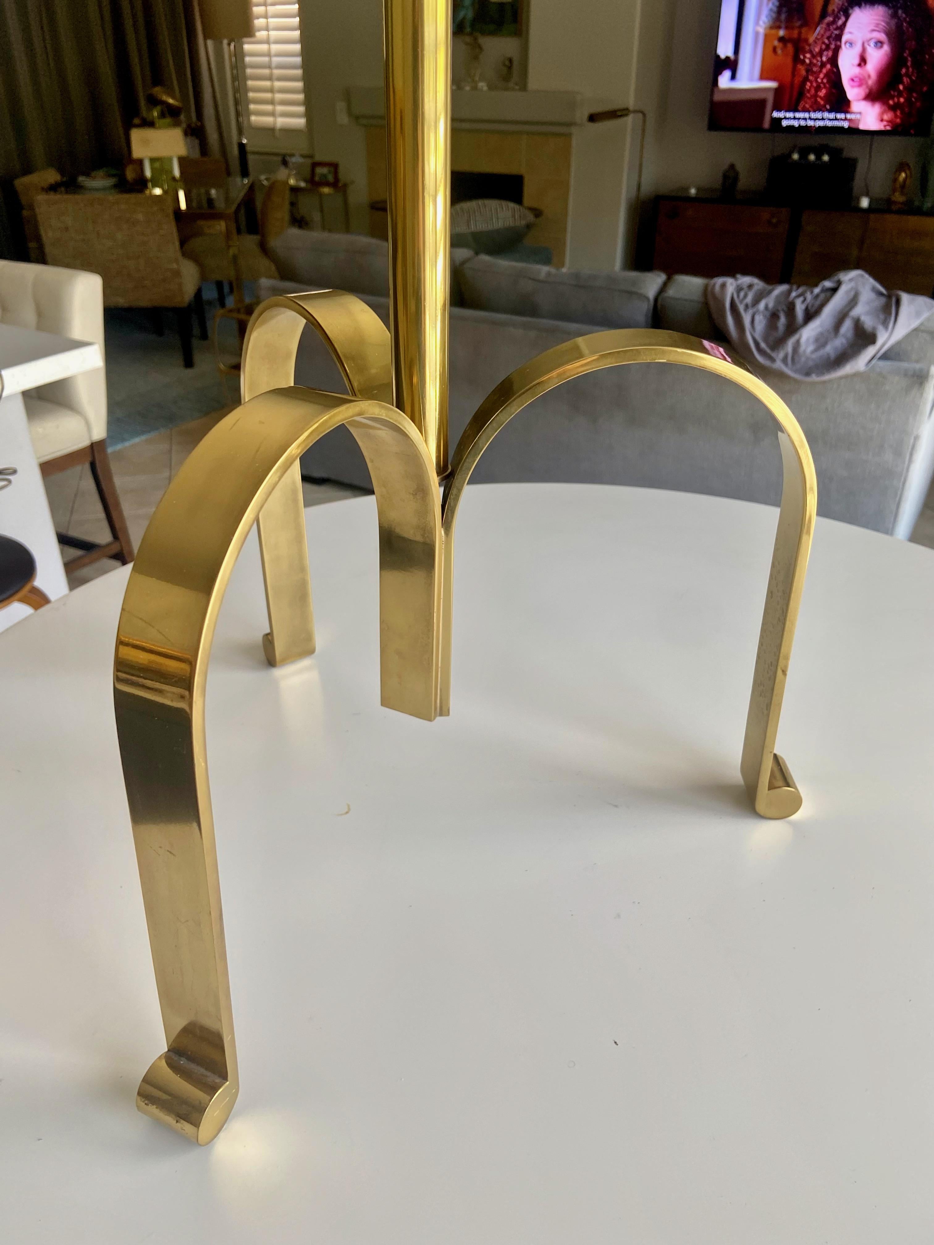 Italian Brass Round Tripod Side Table For Sale 5