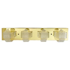 Italian Brass Sconce with Sculptural Lucite Shades by Lightolier, c. 1970's