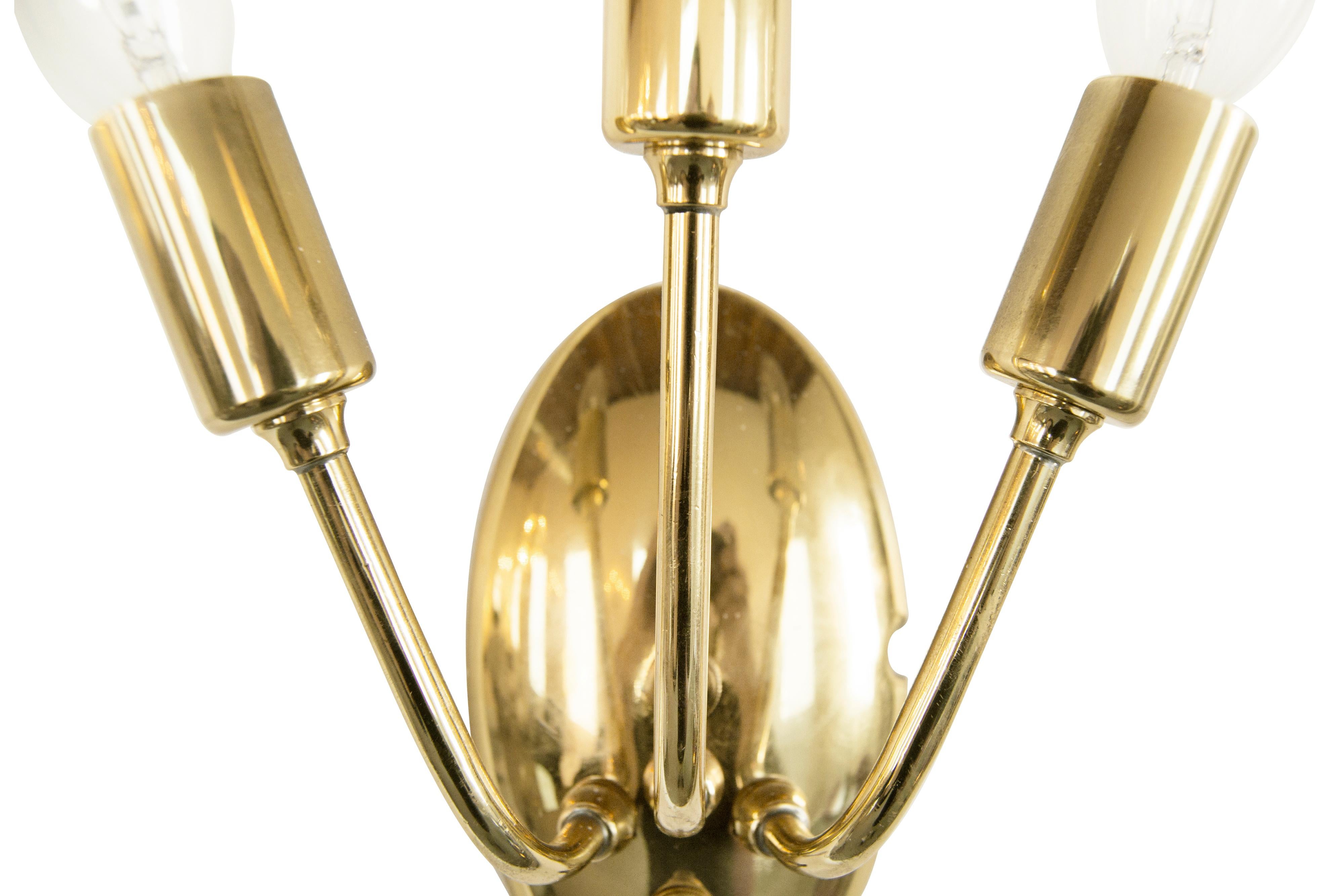 Italian Brass Sconces, 1950s For Sale 5