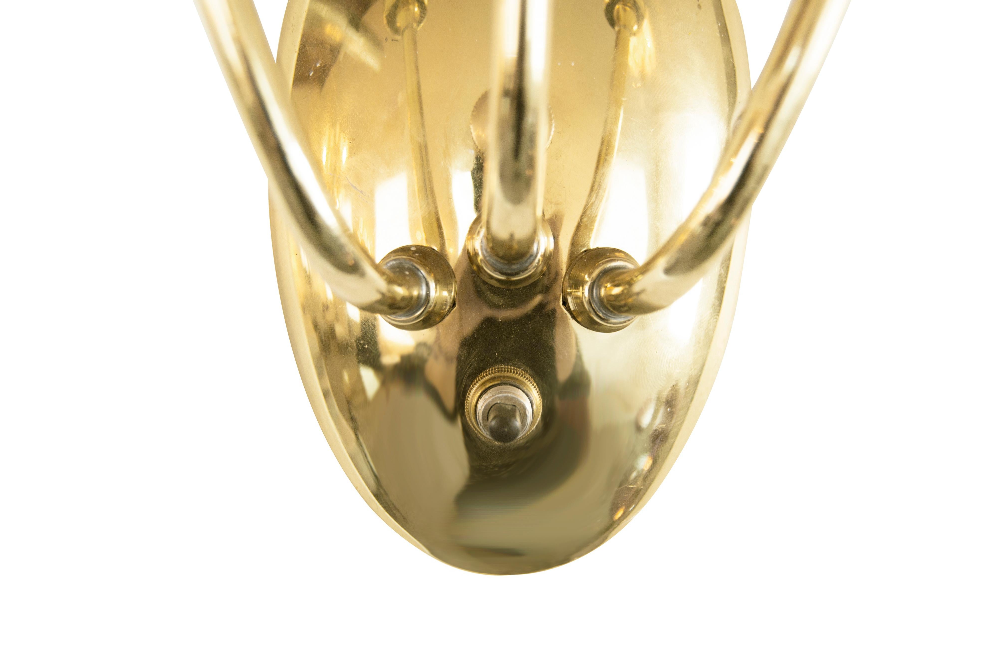 Italian Brass Sconces, 1950s For Sale 4