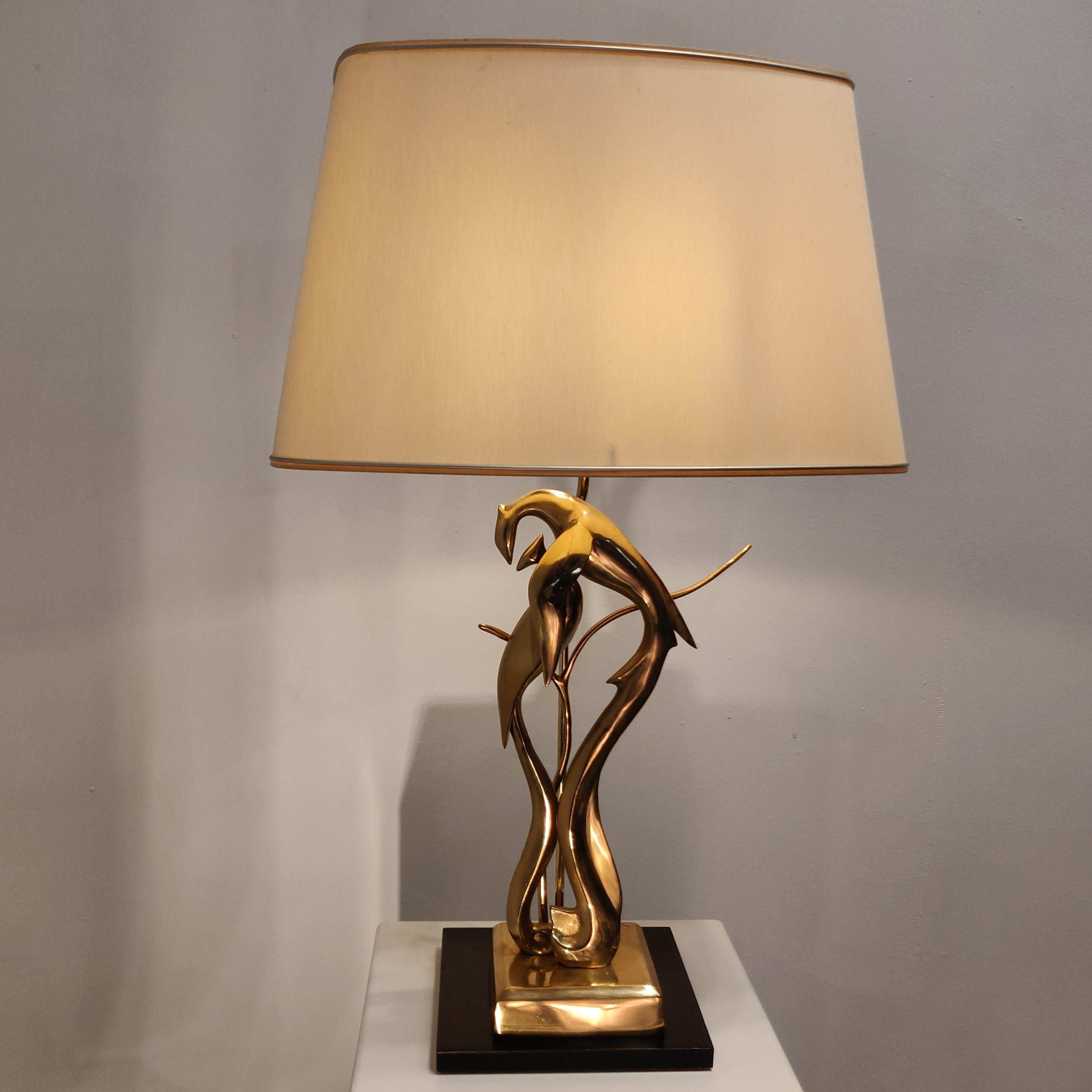 Italian Brass Sculpture Table Lamp by Regina, 1970s 7