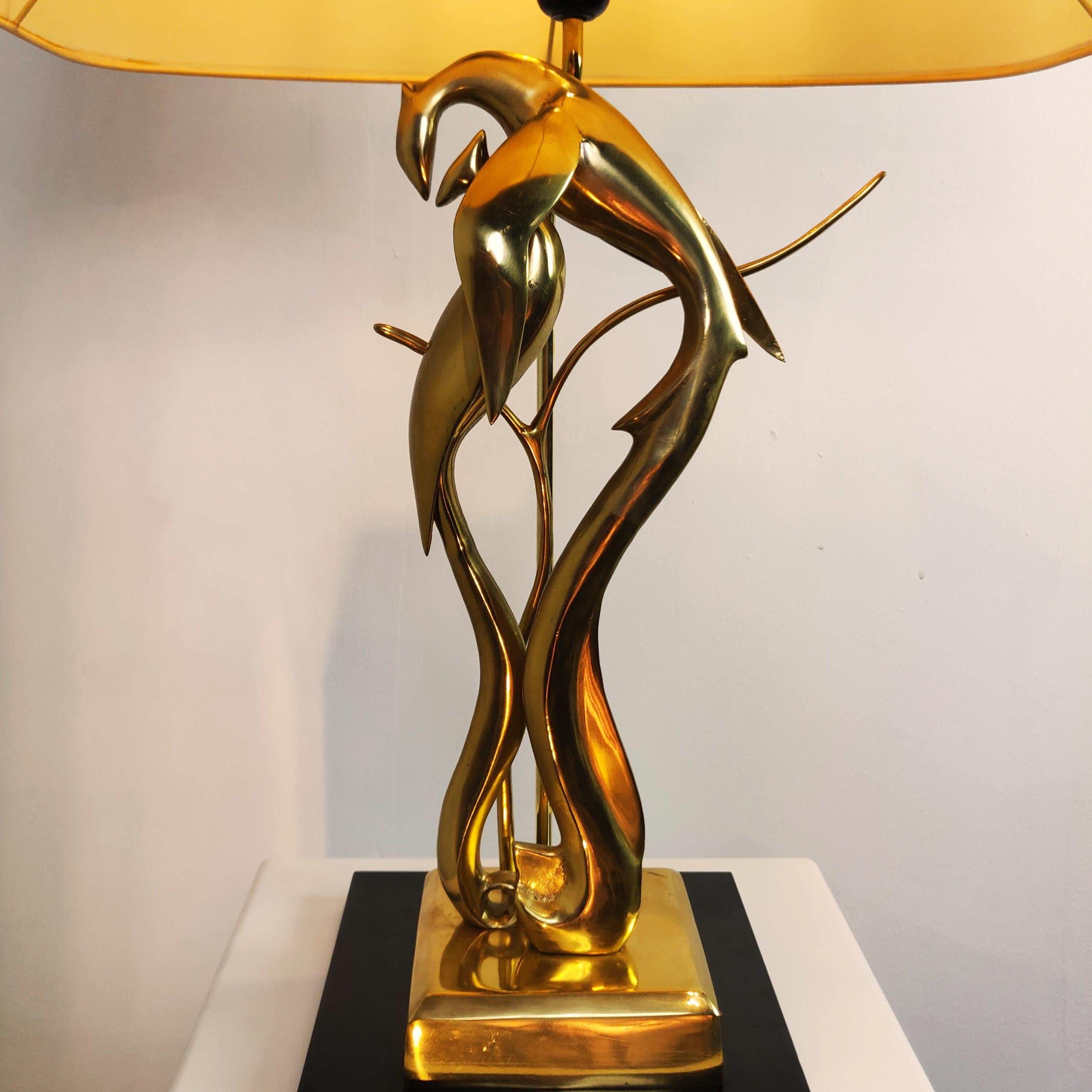 Hollywood Regency Italian Brass Sculpture Table Lamp by Regina, 1970s