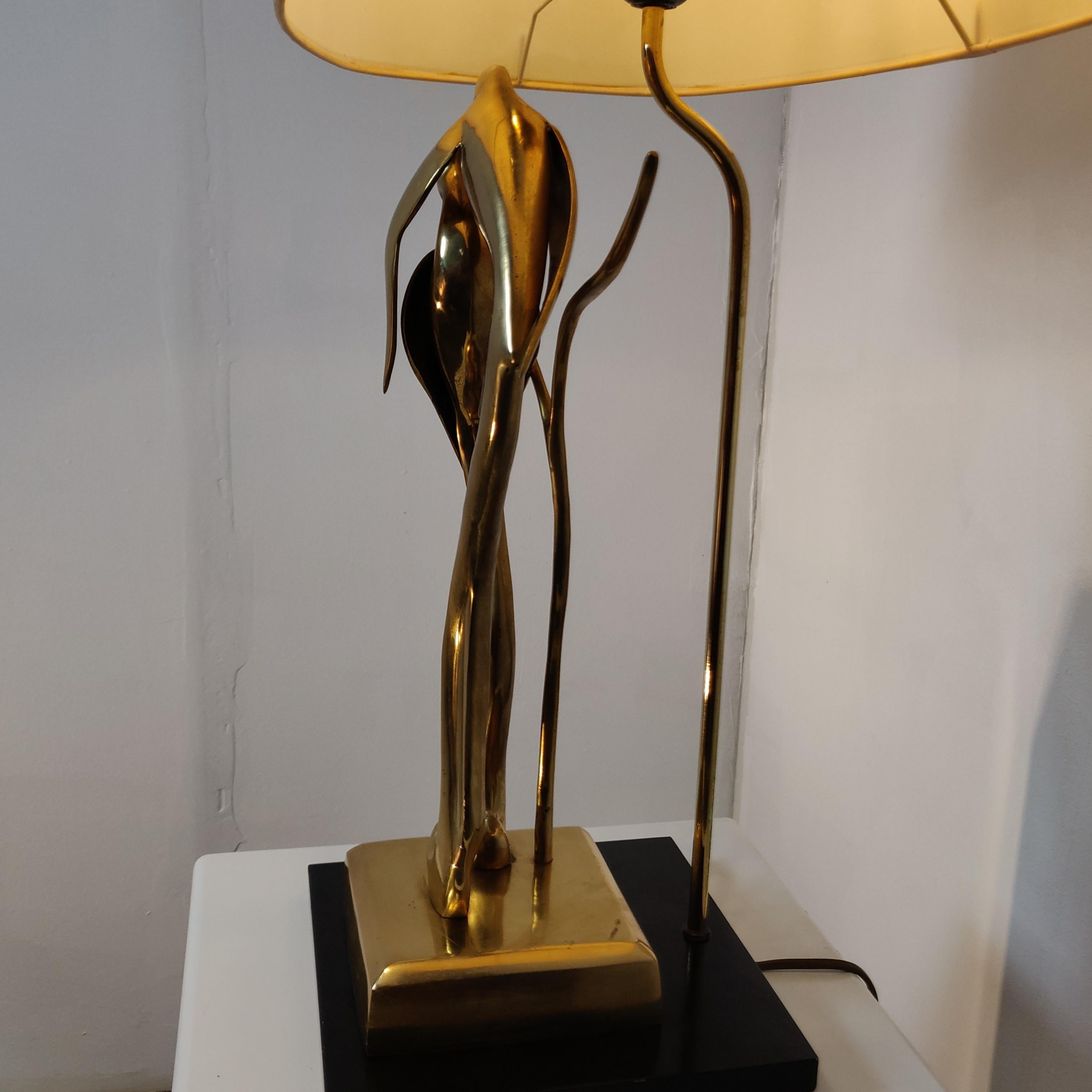 Late 20th Century Italian Brass Sculpture Table Lamp by Regina, 1970s