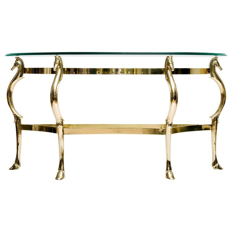 Italian Brass Seahorse Console Table At, Seahorse Console Table