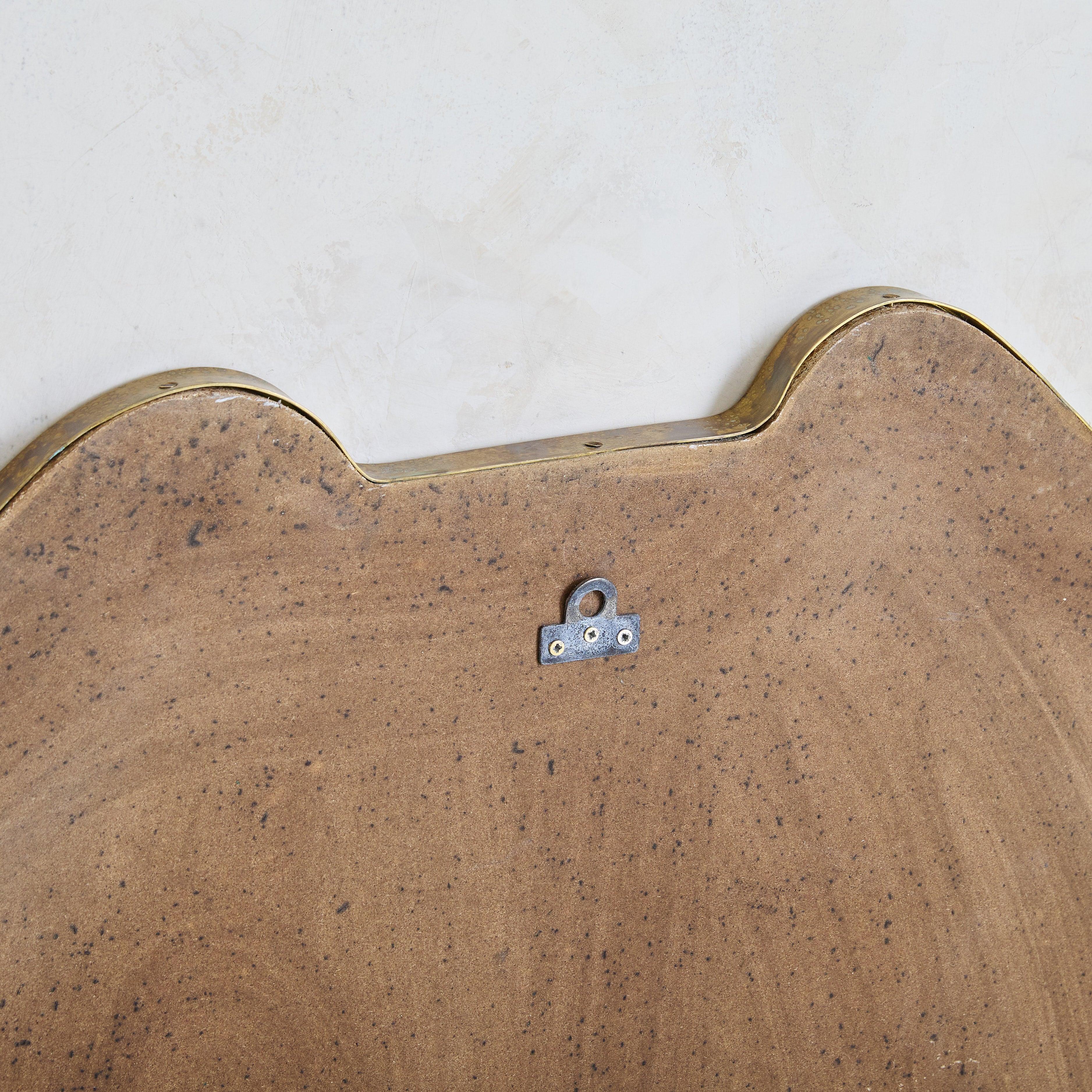 Italian Brass Shield Shape Wall Mirror No. 08, 1970s - 2 Available For Sale 5