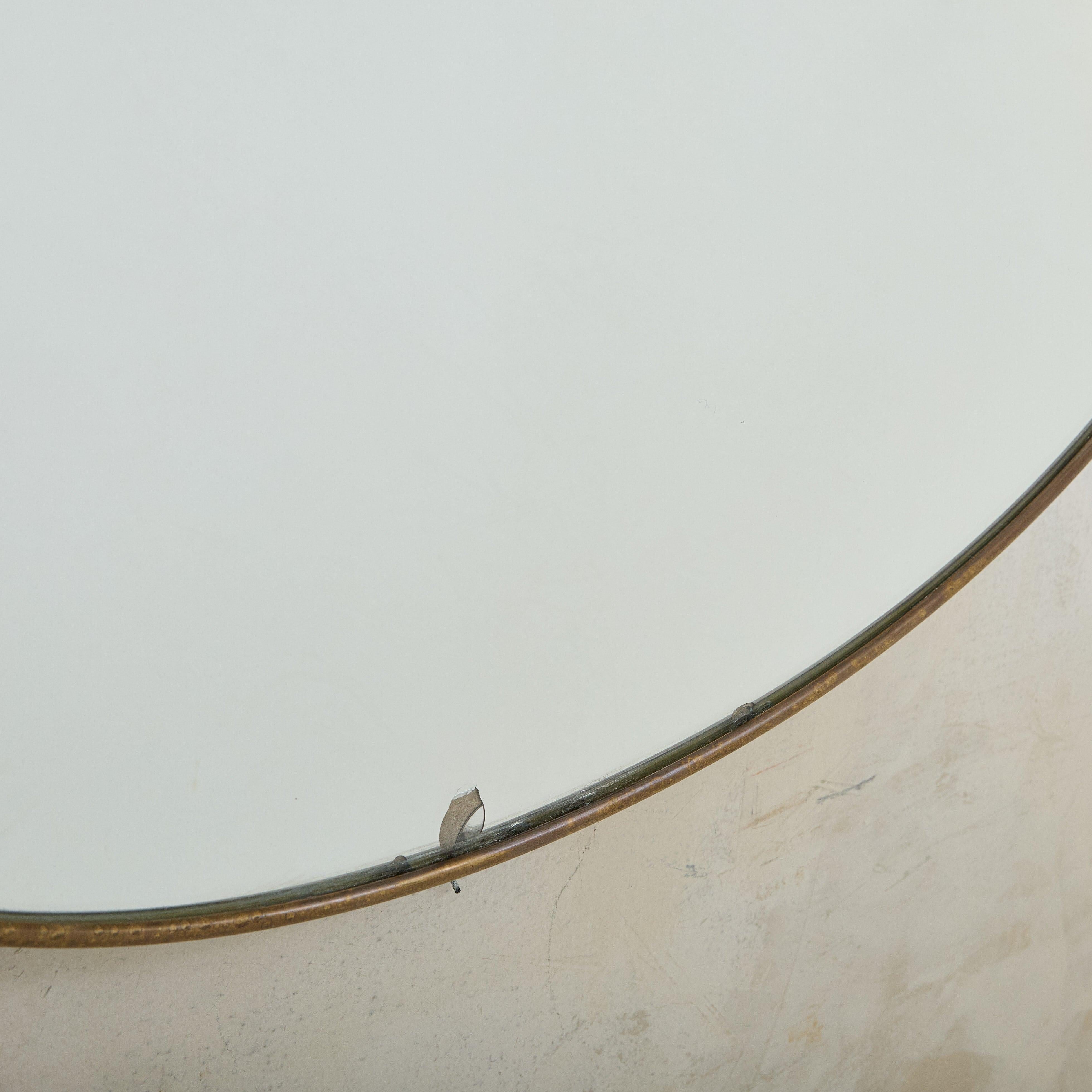 Mid-Century Modern Italian Brass Shield Shape Wall Mirror No. 08, 1970s - 2 Available For Sale
