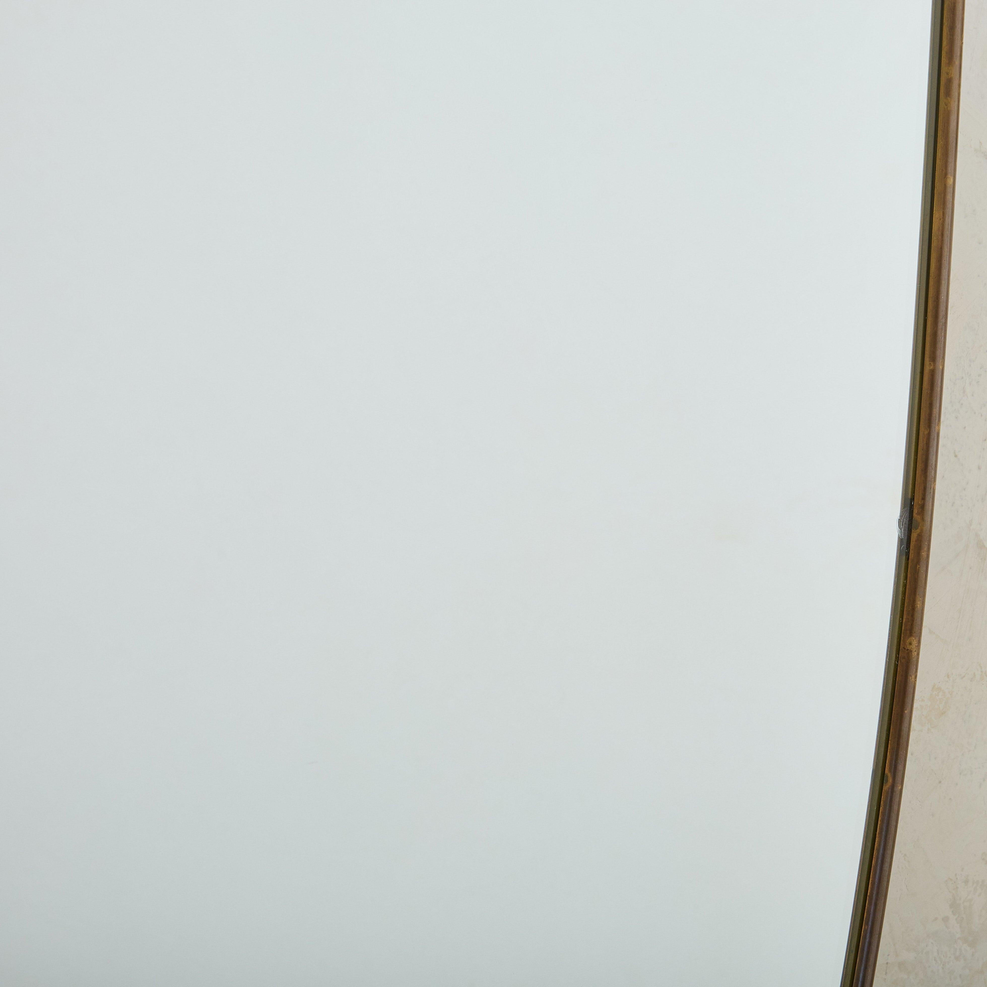 Italian Brass Shield Shape Wall Mirror No. 08, 1970s - 2 Available For Sale 1