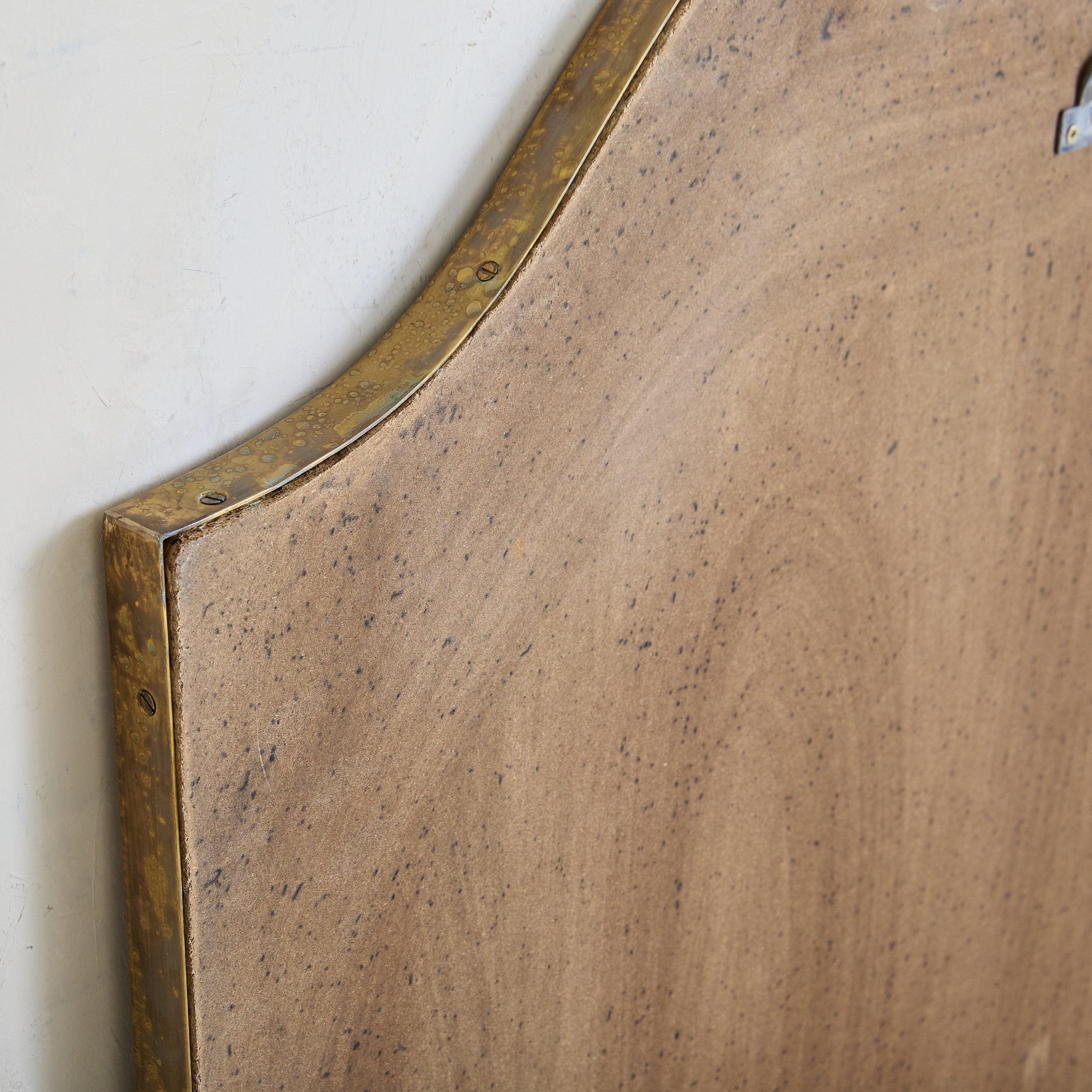 Italian Brass Shield Shape Wall Mirror No. 08, 1970s - 2 Available For Sale 4
