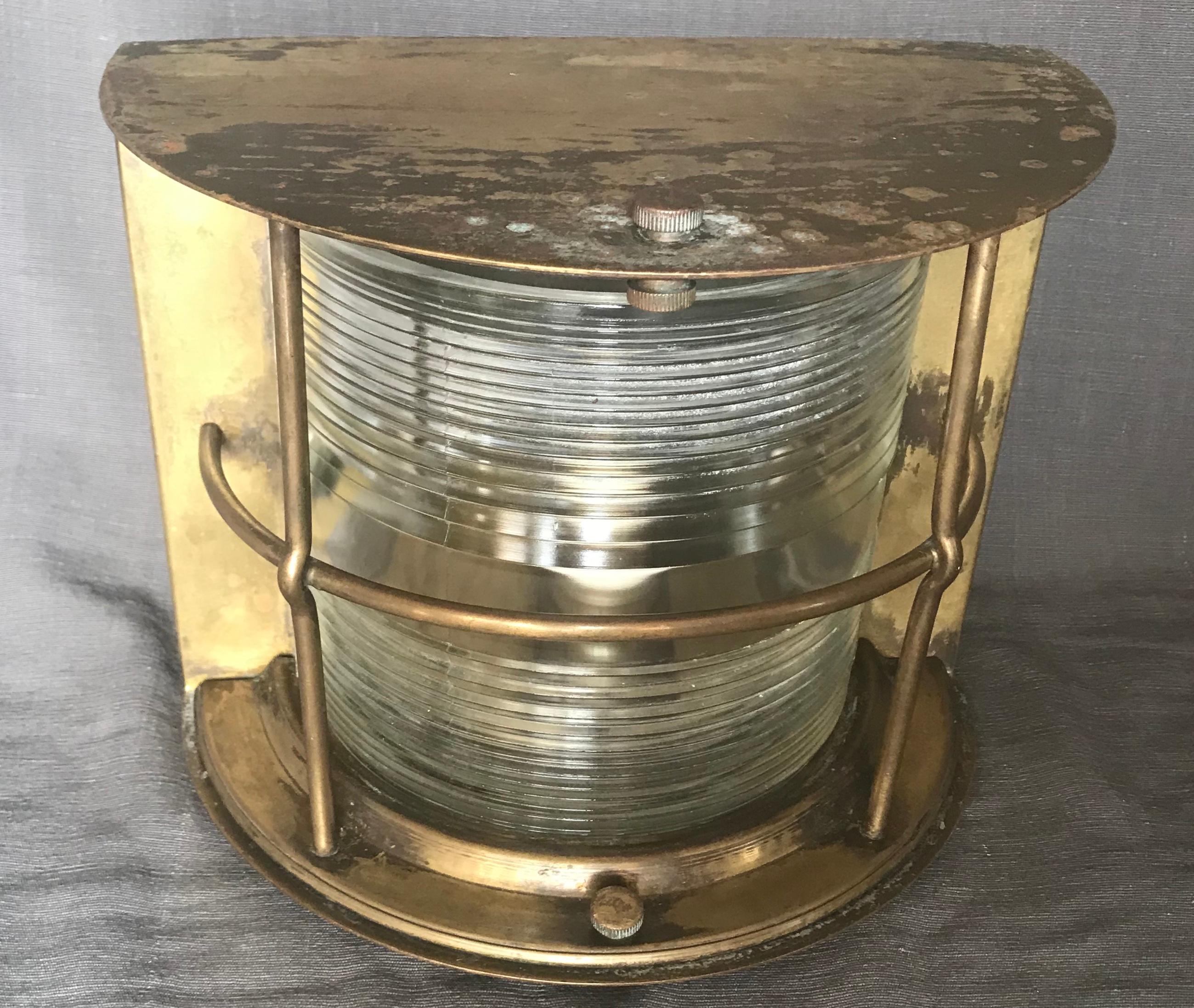 20th Century Italian Brass Ship Lamp