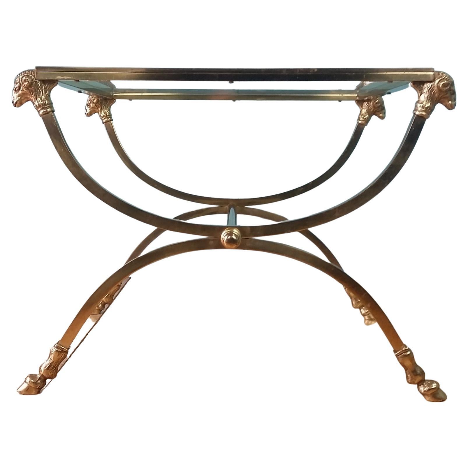 Curved Brass Side Table For Sale at 1stDibs