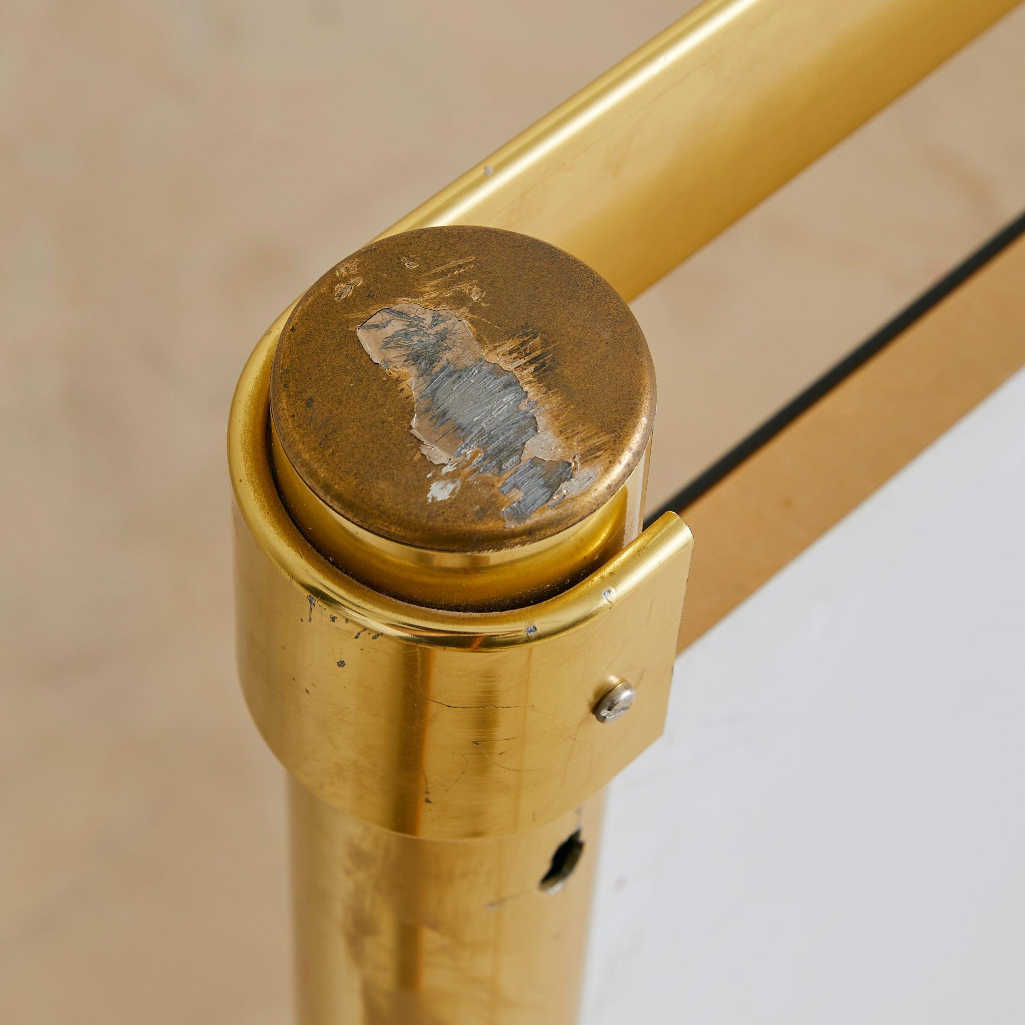 Italian Brass + Smoked Bronze Wall Mirror Attributed to Luciano Frigerio, 1970s en vente 4