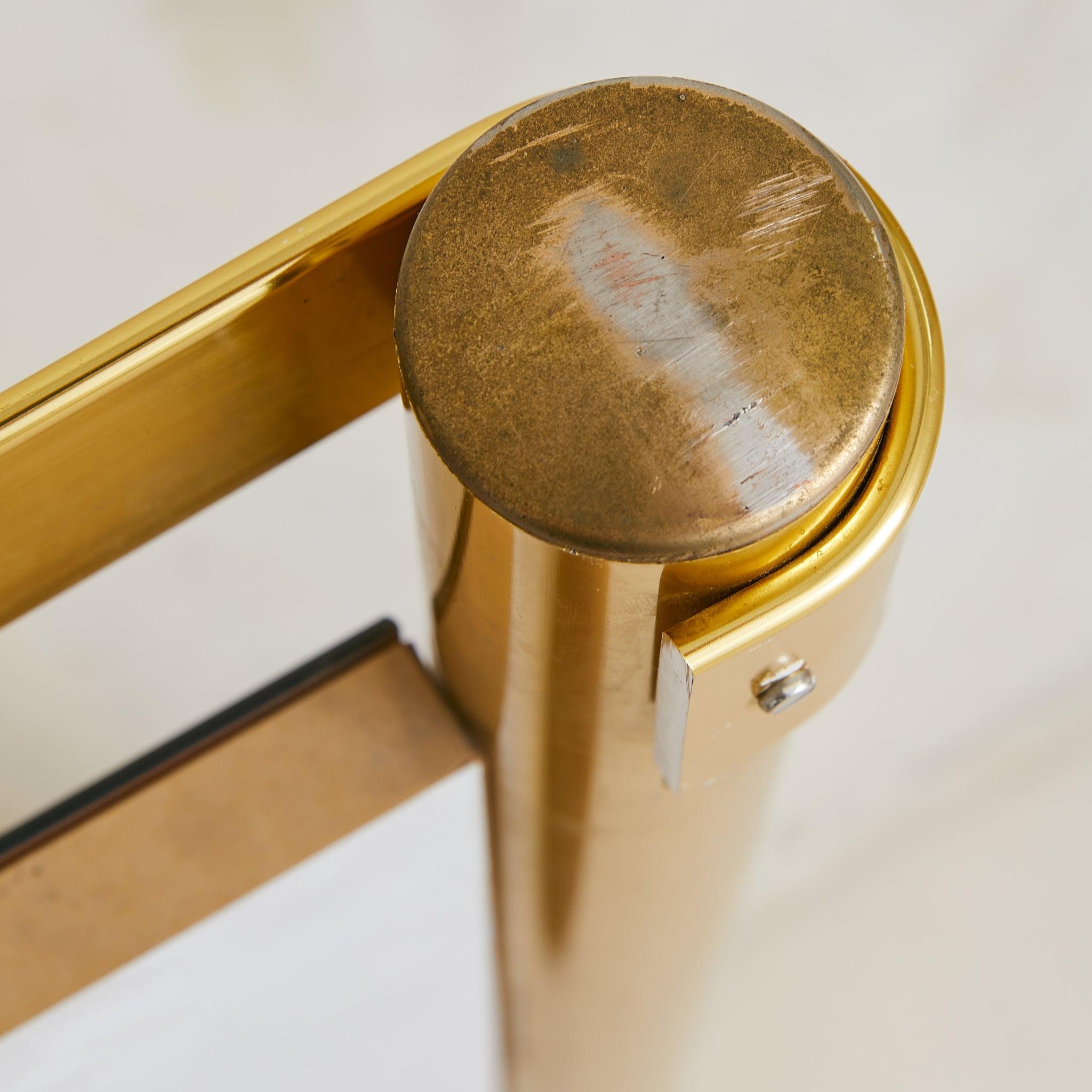 Italian Brass + Smoked Bronze Wall Mirror Attributed to Luciano Frigerio, 1970s en vente 2