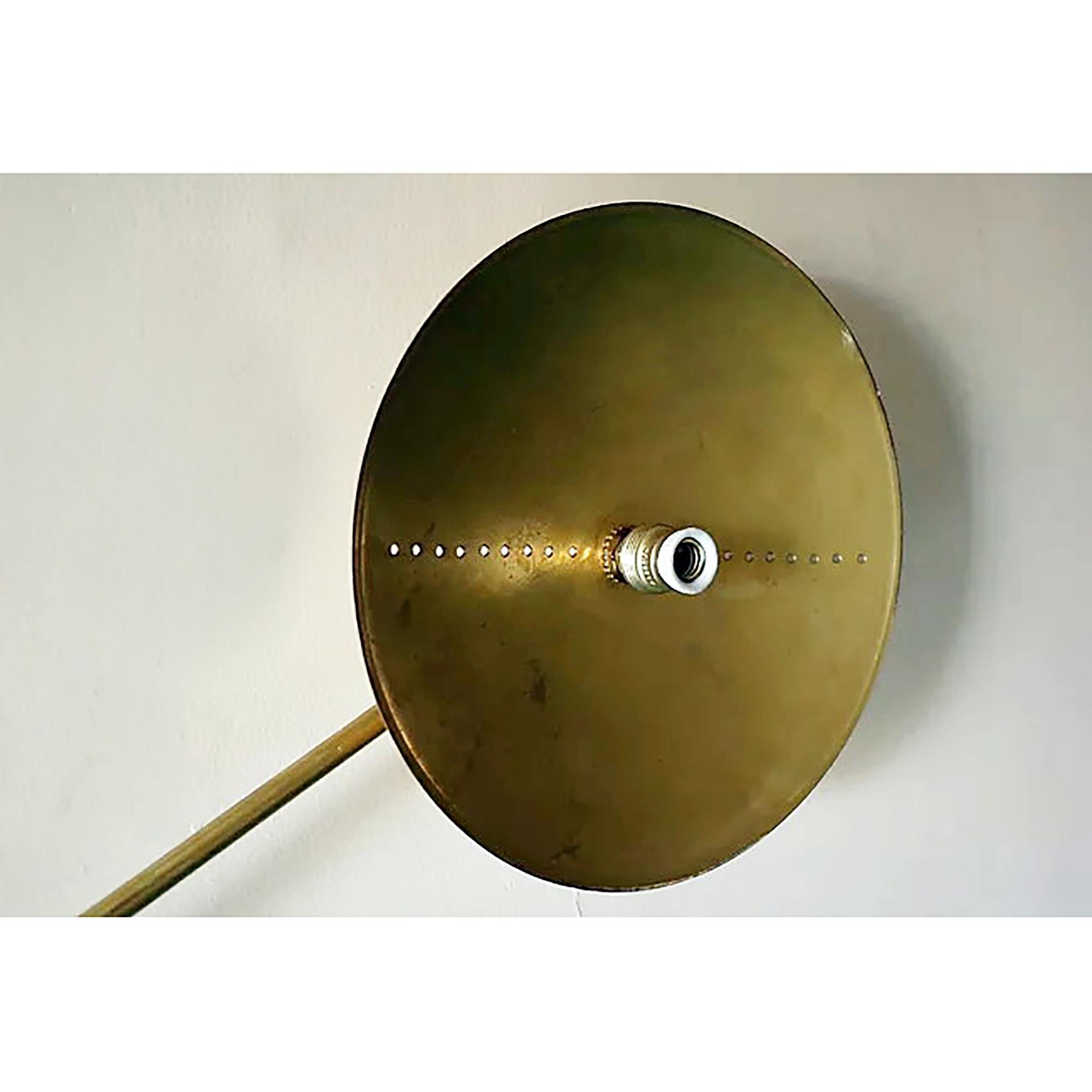 Italian Brass Spider Ceiling or Wall Light in Midcentury Style For Sale 7