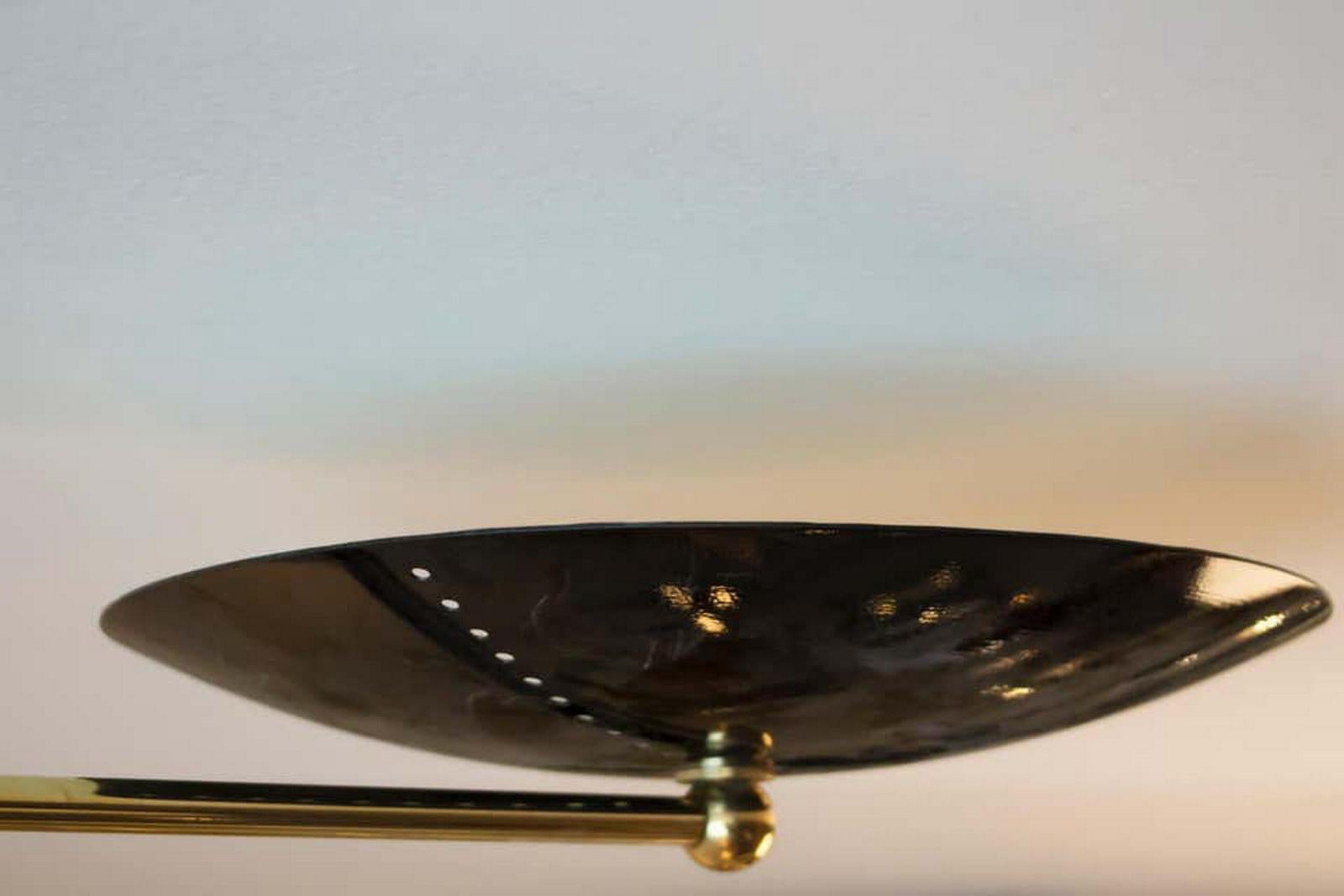 Italian Brass Spider Ceiling or Wall Light in Mid-Century Style For Sale 1