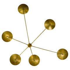 Italian Brass Spider Ceiling or Wall Light in Midcentury Style