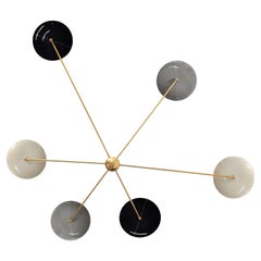 Italian Brass Spider Ceiling or Wall Light in Mid-Century Style