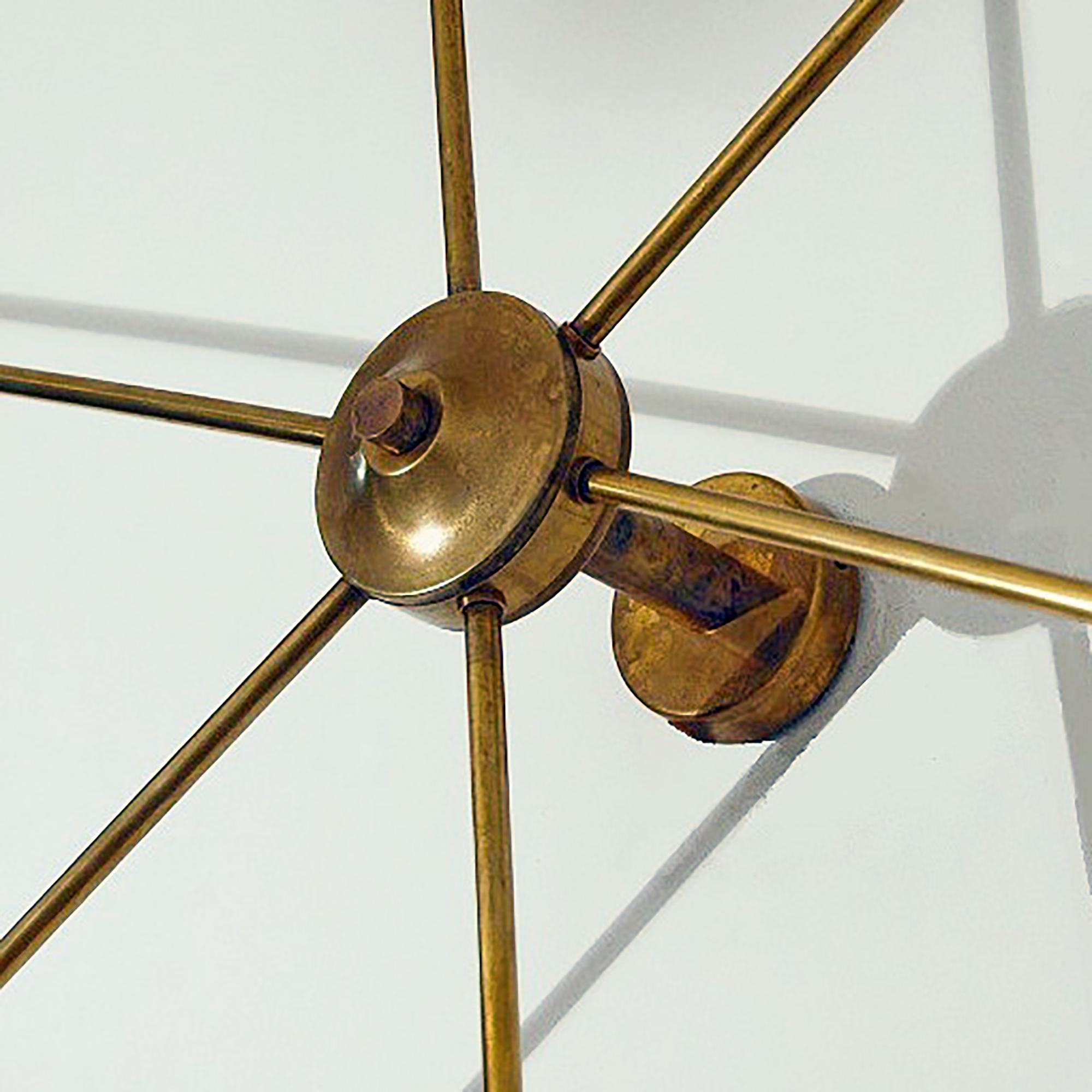 Lampada da soffitto o da parete Spider in ottone italiano in stile Midcentury in vendita 5