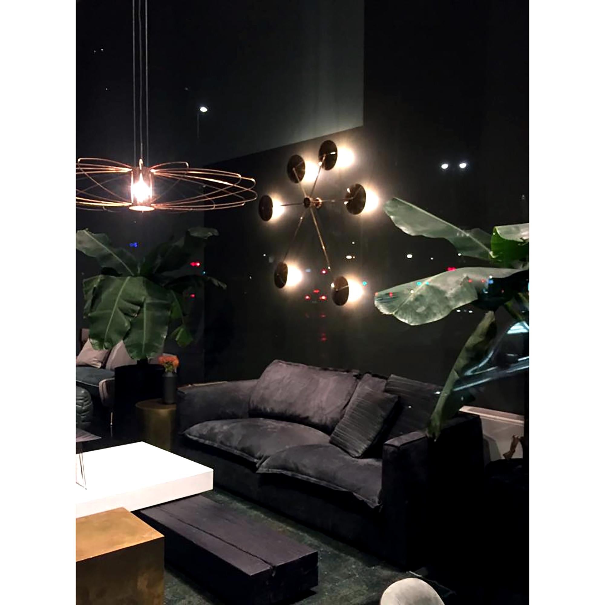 Lampada da soffitto o da parete Spider in ottone italiano in stile Midcentury in vendita 1