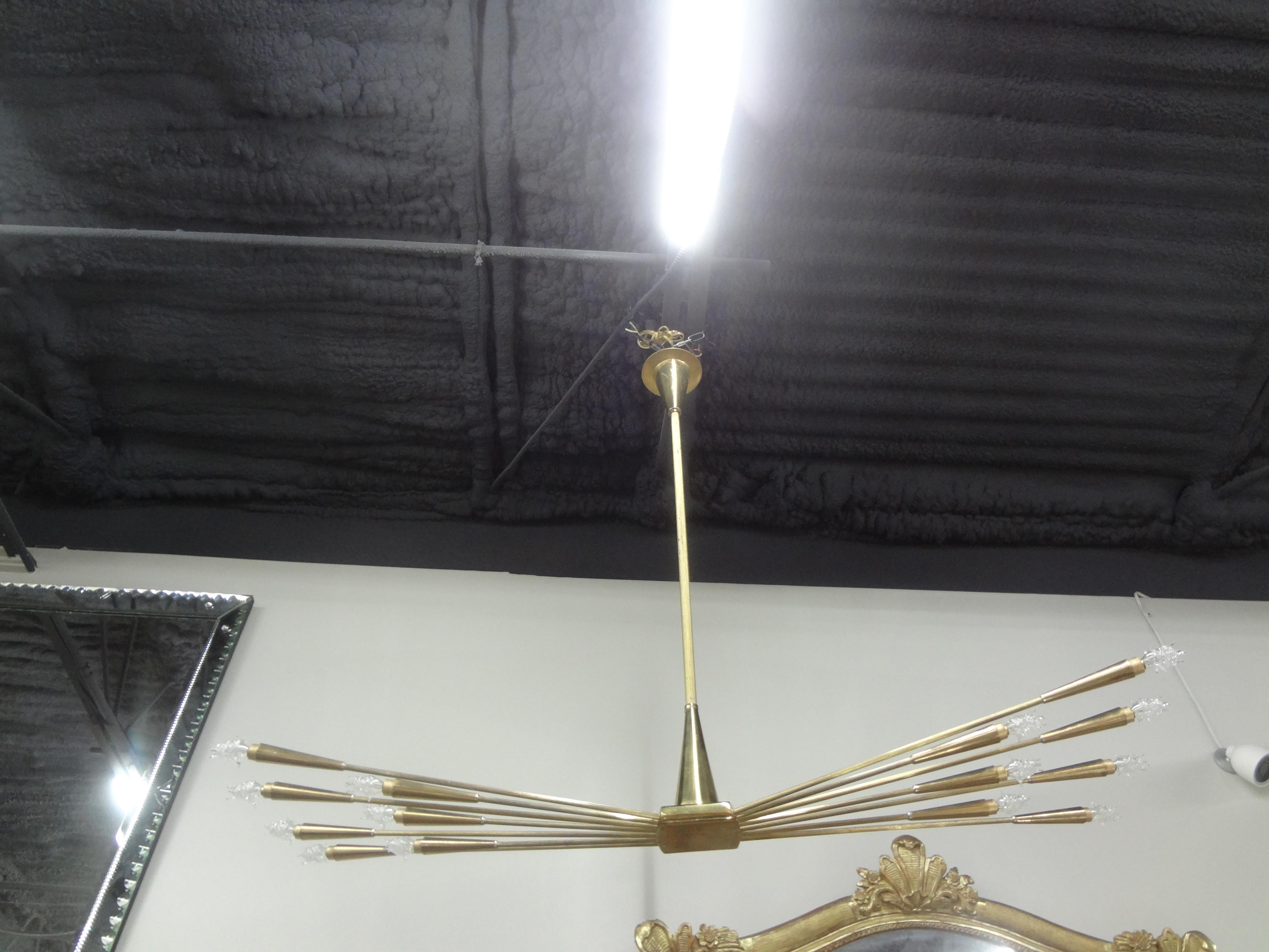 Italian Brass Sputnik Chandelier by Oscar Torlasco For Sale 7