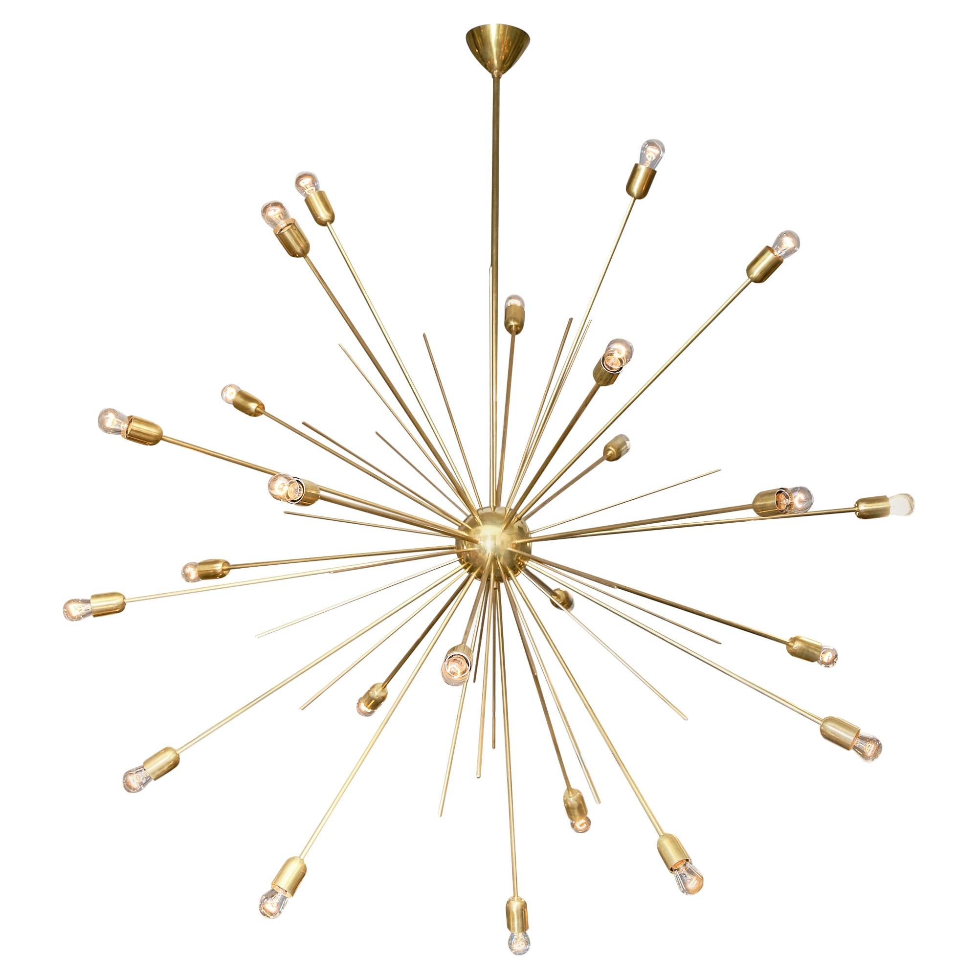Italian Brass Sputnik Chandelier Circa 2000
