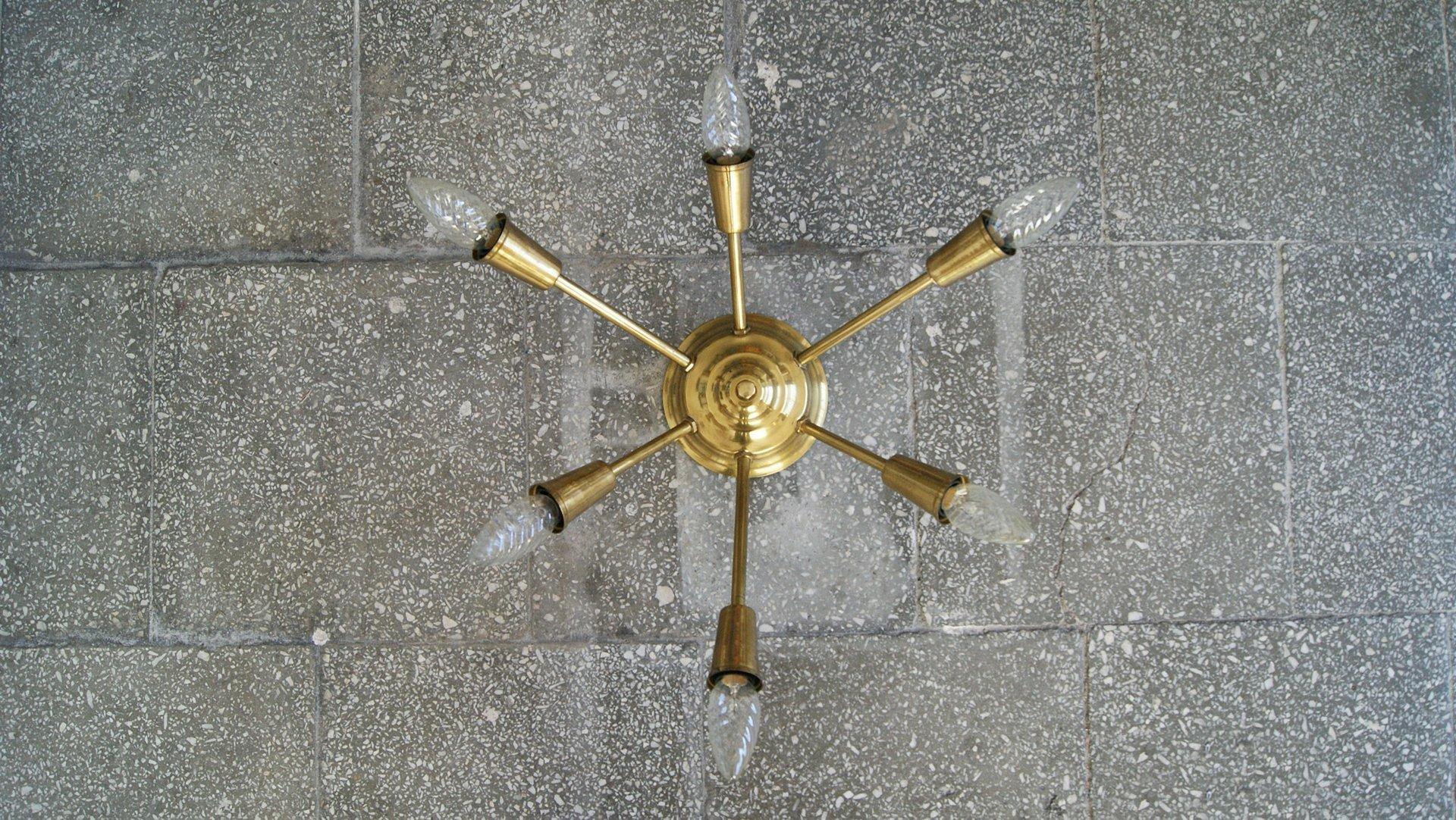 Lámpara colgante Sputnik de latón italiano Italiano