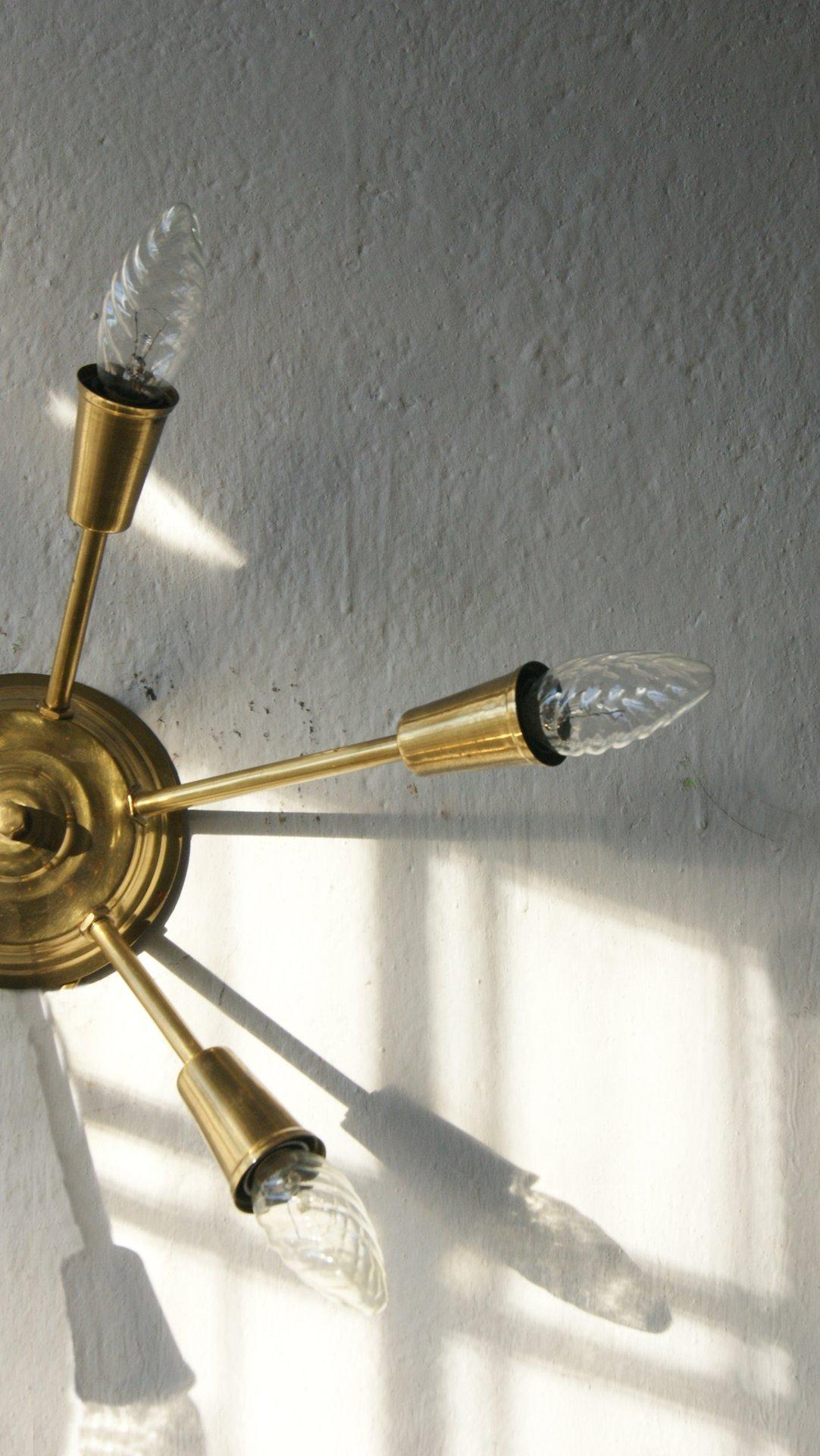 Lámpara colgante Sputnik de latón italiano Metal