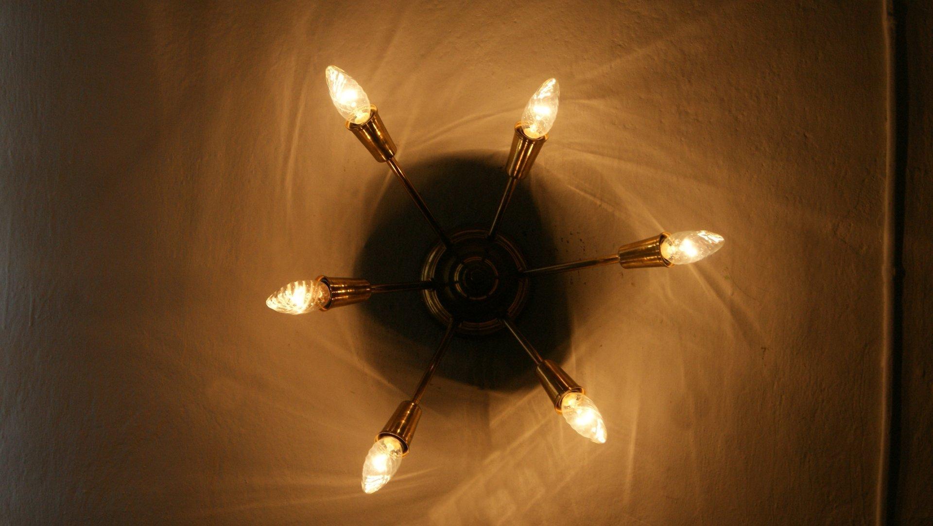Lámpara colgante Sputnik de latón italiano 1