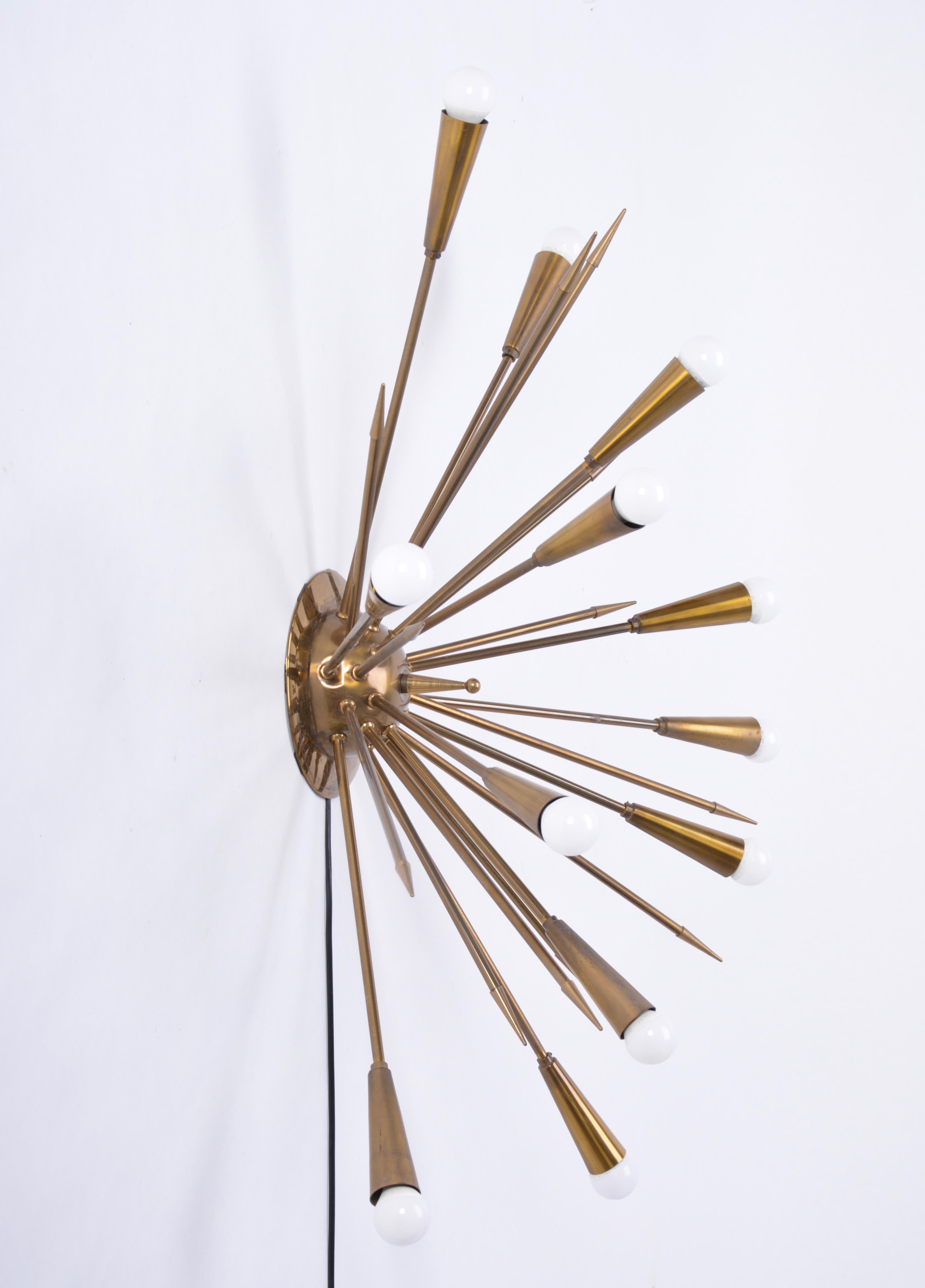 Italian Brass Sputnik Lamp in the Style of Stilnovo, 1950s 3