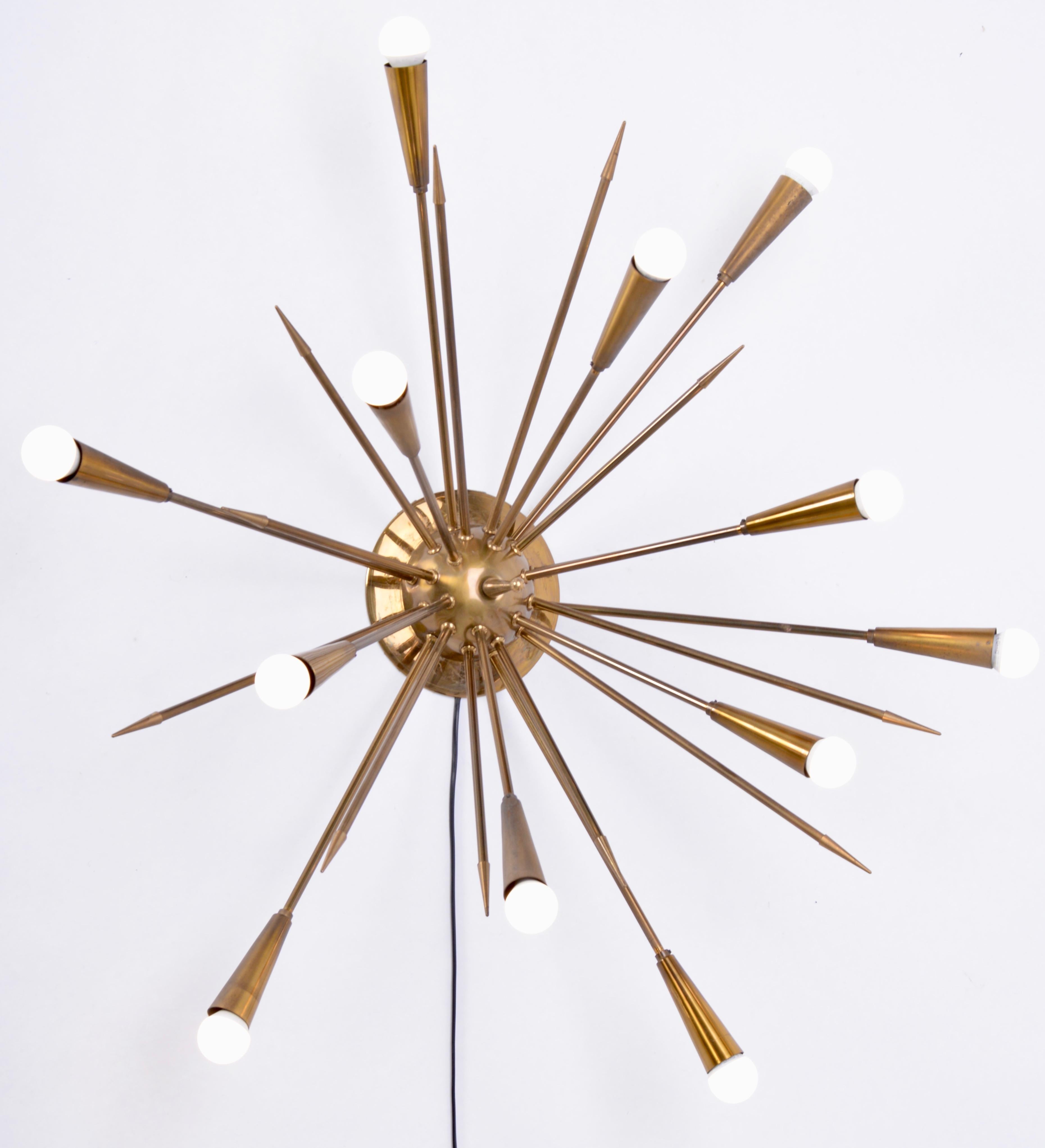 Italian Brass Sputnik Lamp in the Style of Stilnovo, 1950s 4