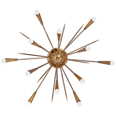 Italian Brass Sputnik Lamp in the Style of Stilnovo, 1950s