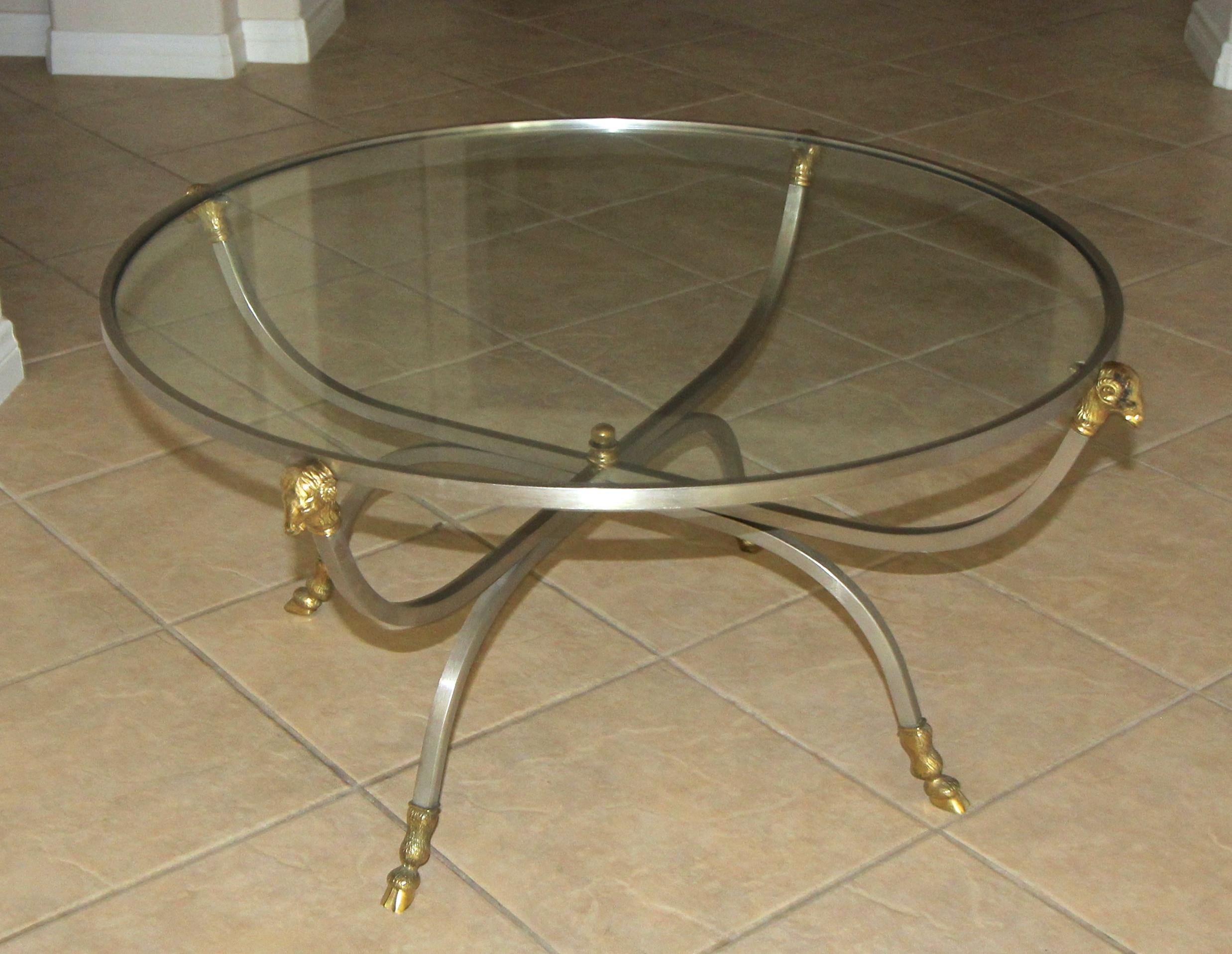 brass round coffee table
