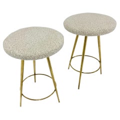 Italian Brass Stools Style of Ico Parisi, Italy 1950