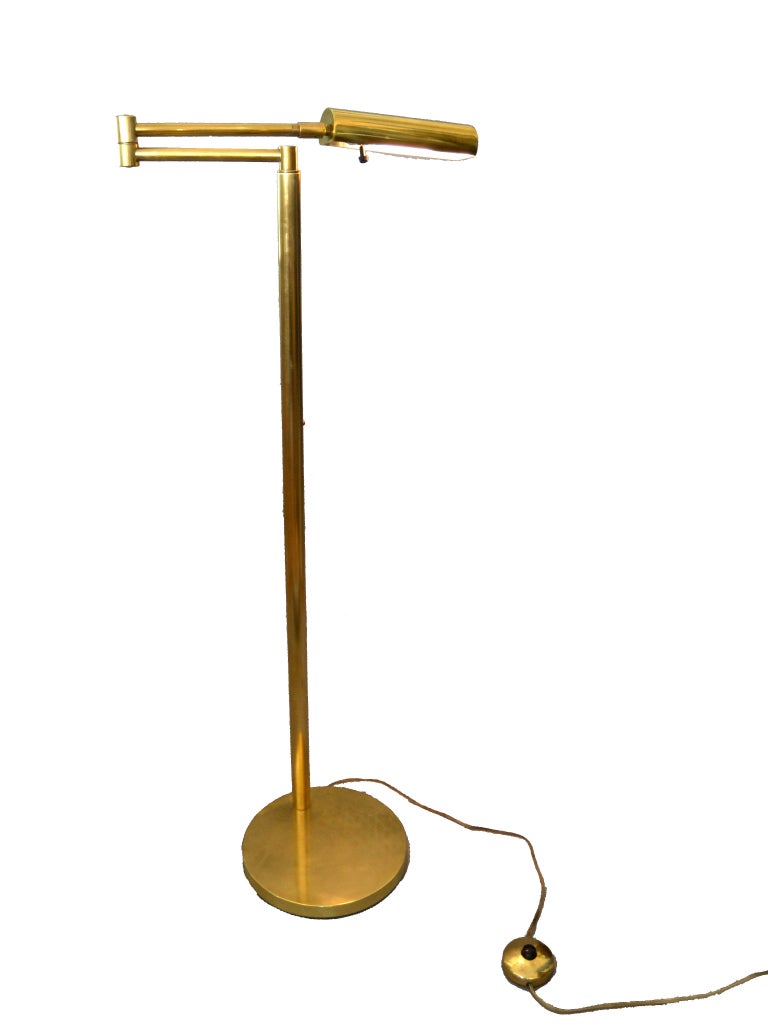 Italian Brass Swing Arm Floor or Reading Lamp at 1stDibs