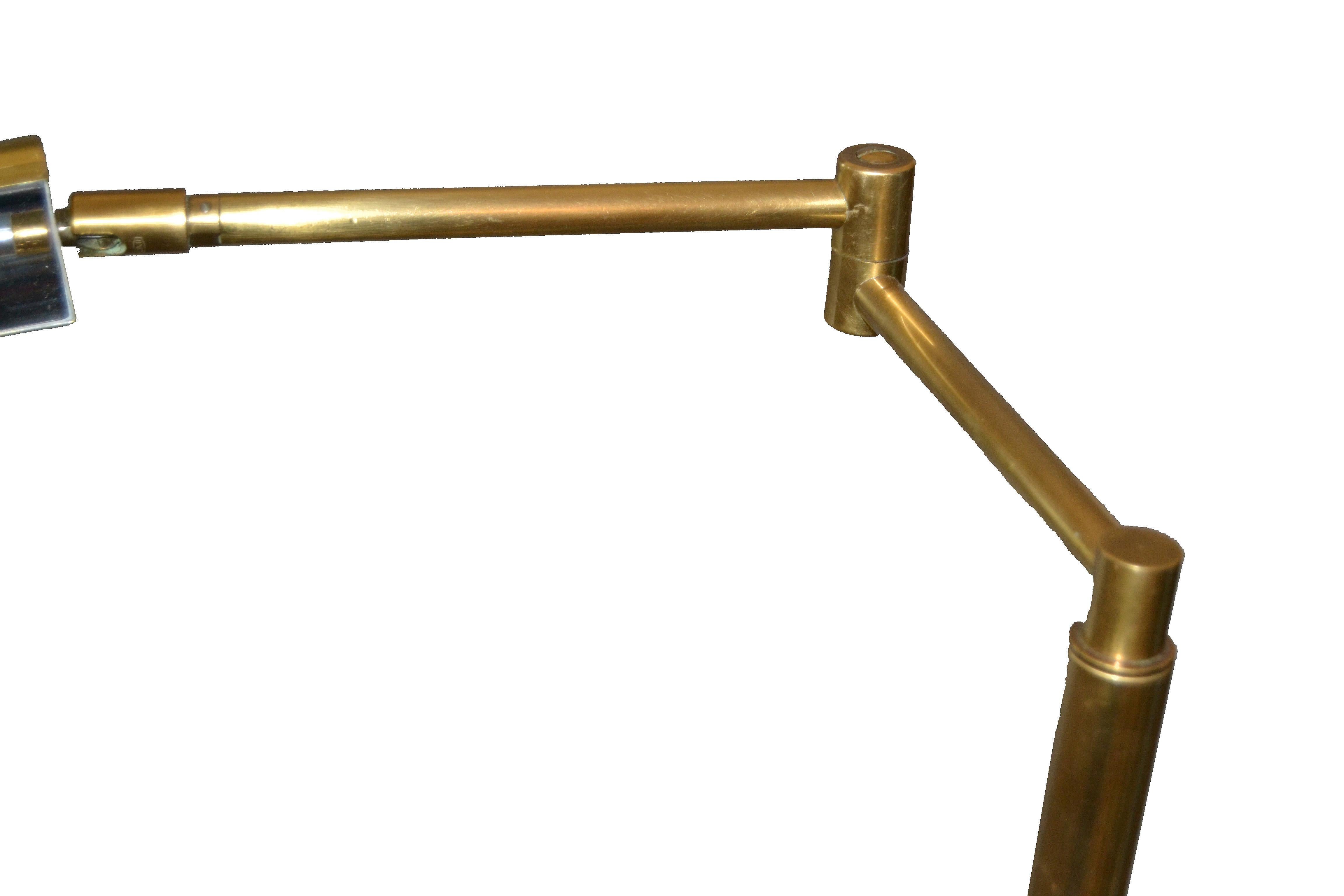 Italian Brass Swing Arm Floor or Reading Lamp 3