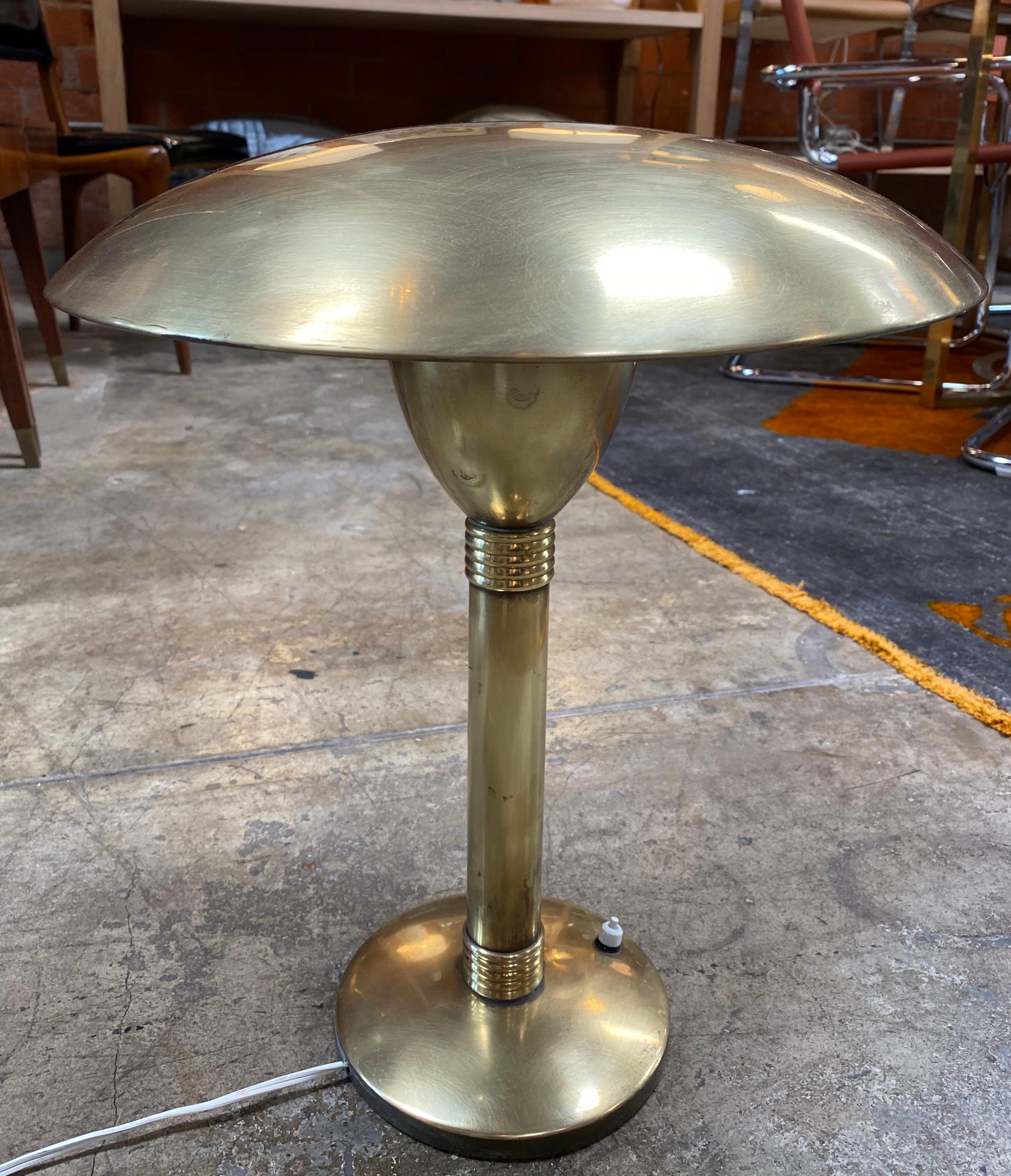 Brass, classy and sassy table lamp, Italian.