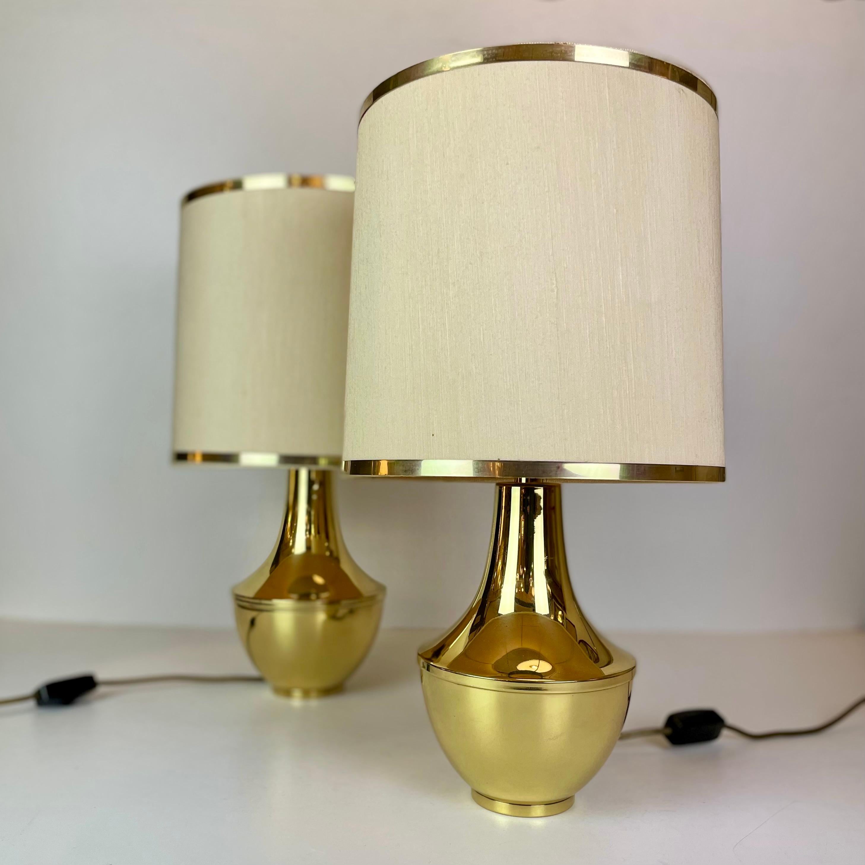 Lampes de table italiennes en laiton, 1970 en vente 4