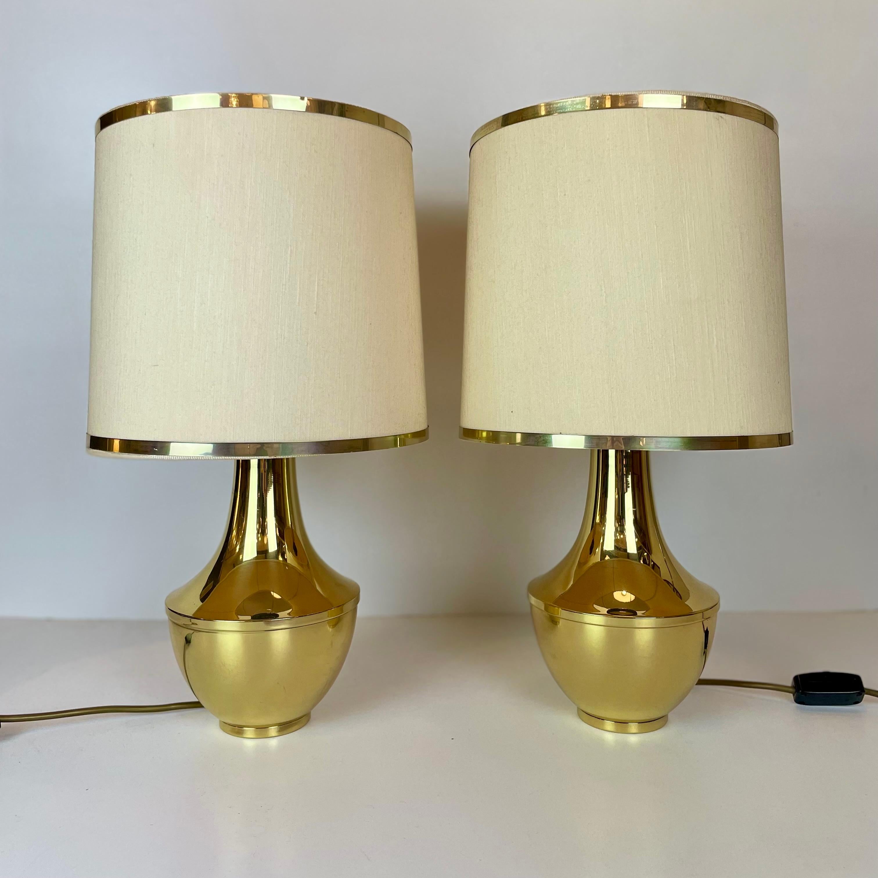 Lampes de table italiennes en laiton, 1970 en vente 5