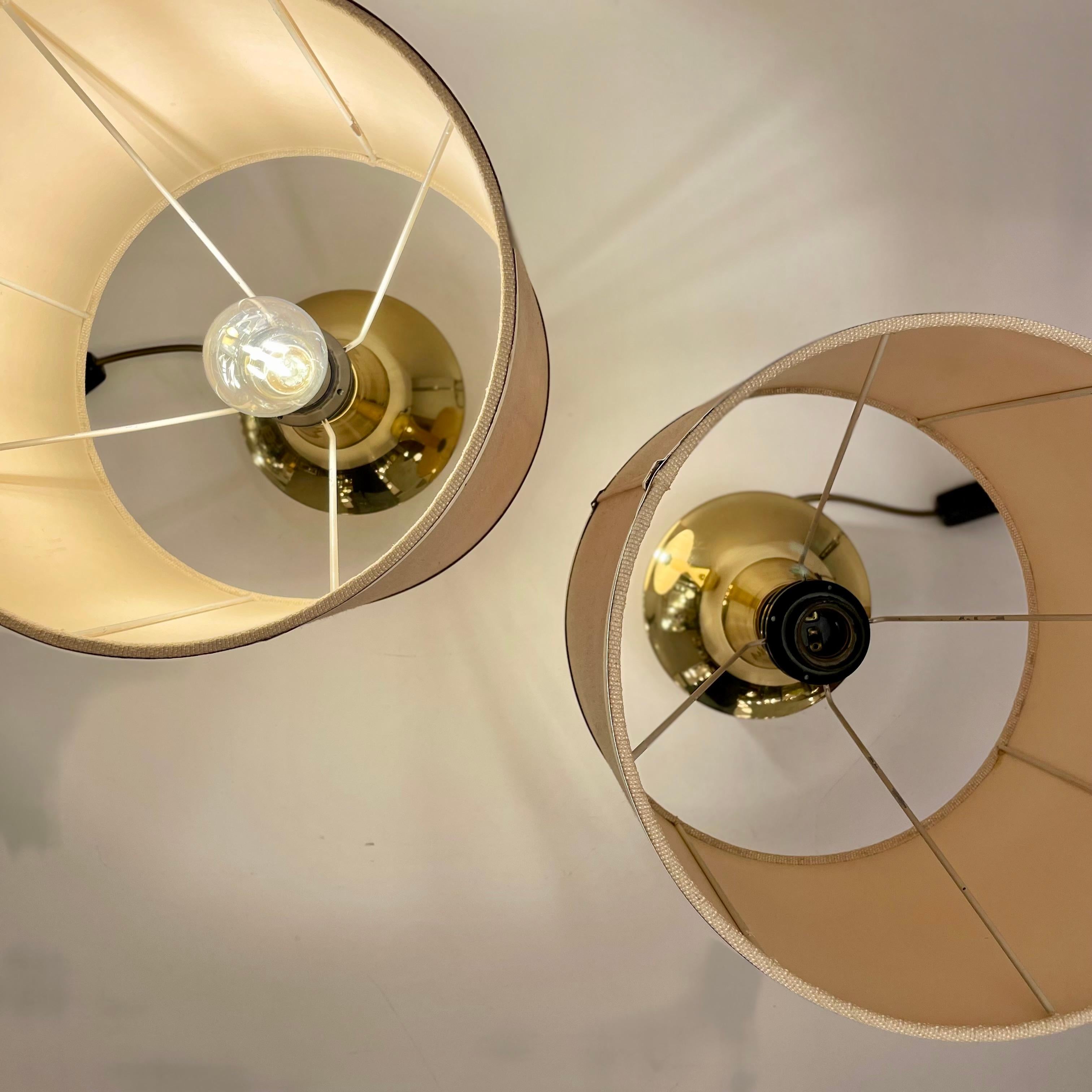 Lampes de table italiennes en laiton, 1970 en vente 2